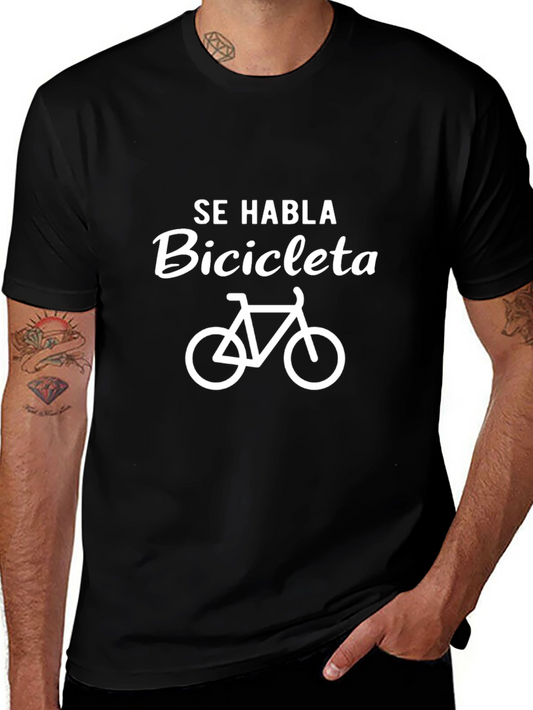 Se Habla Bicicleta Black Graphic T-Shirt