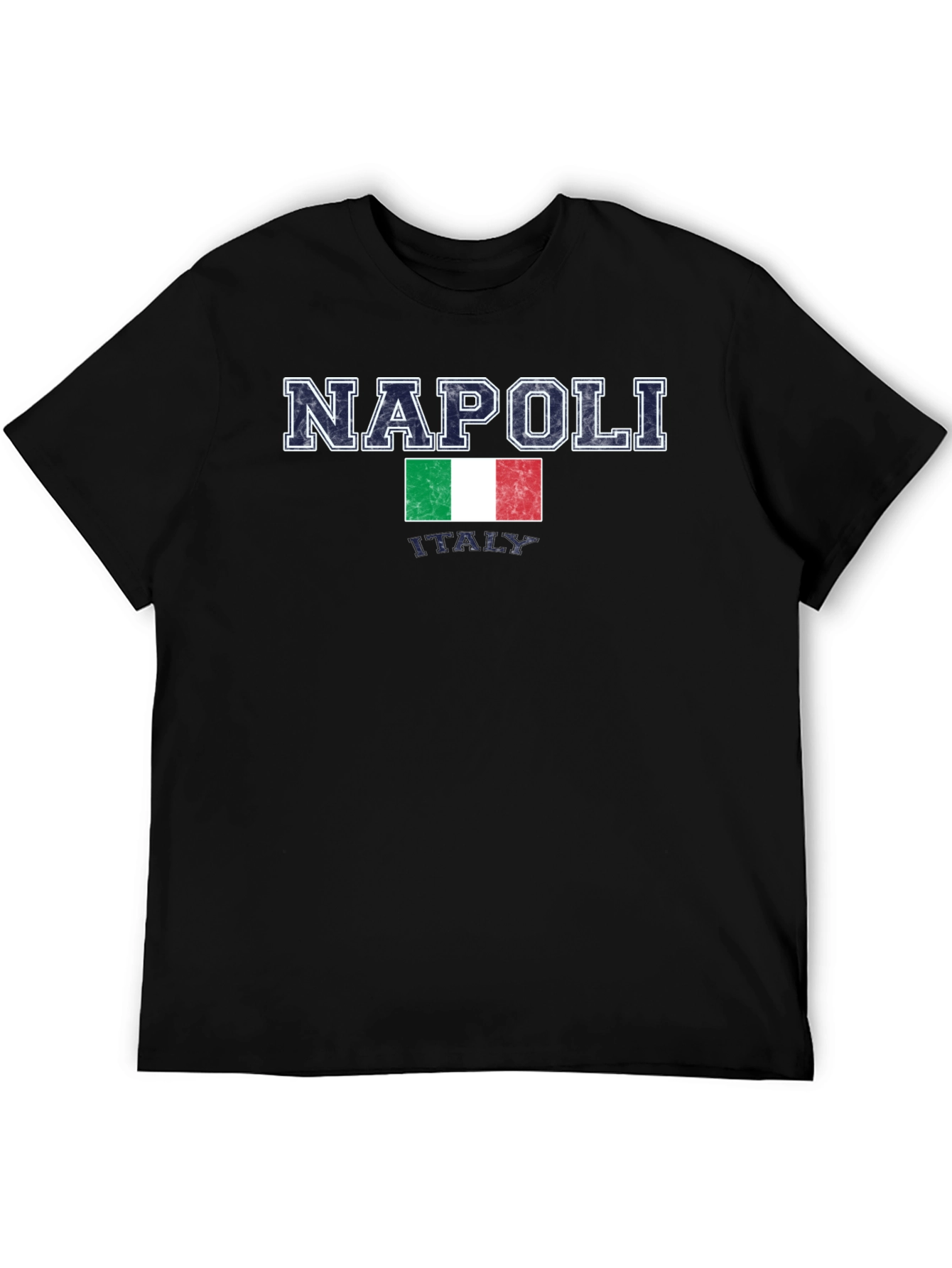 Napoli Italy Flag Graphic T-Shirt - Black