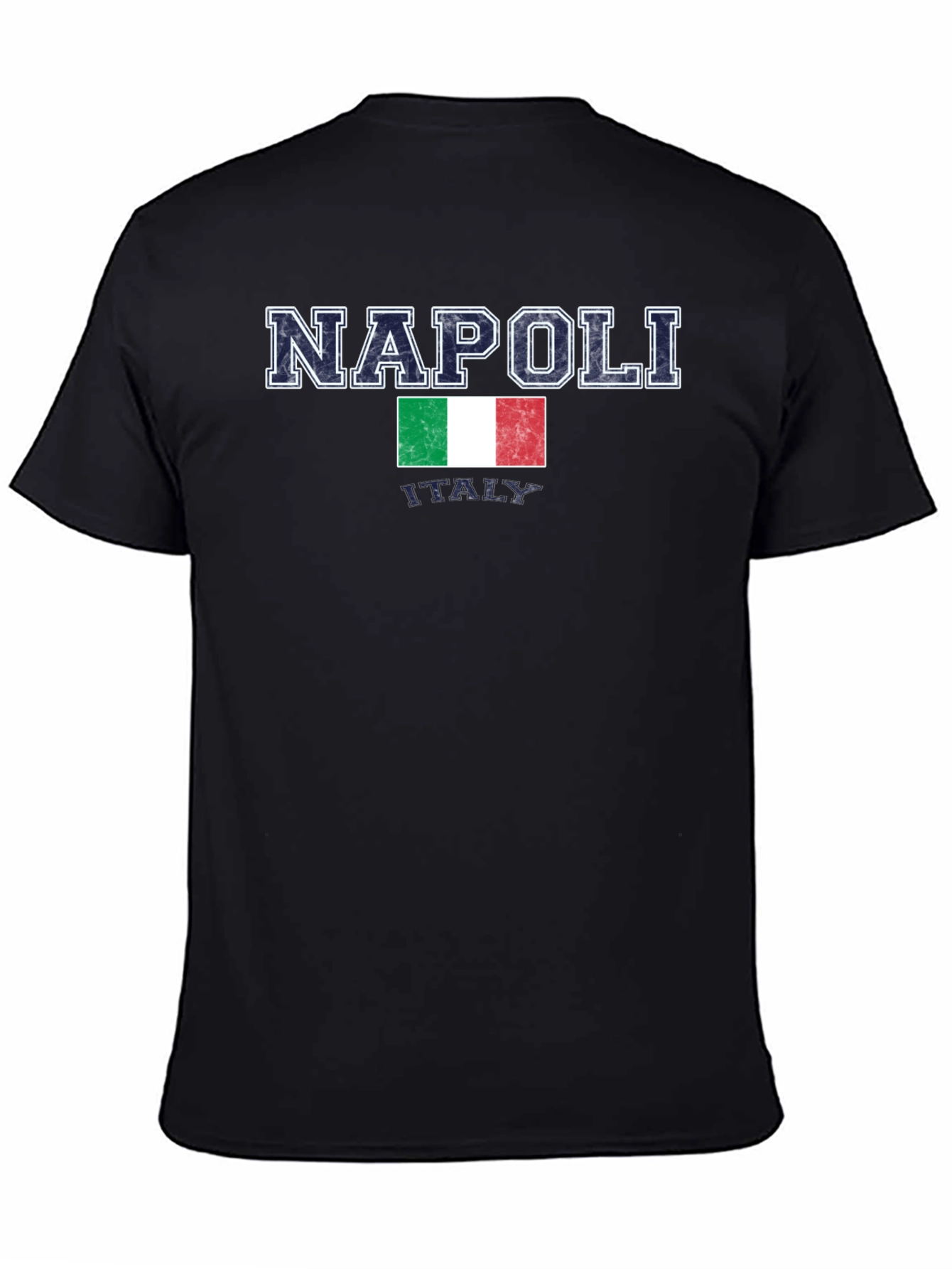 Napoli Italy Flag Graphic T-Shirt - Black