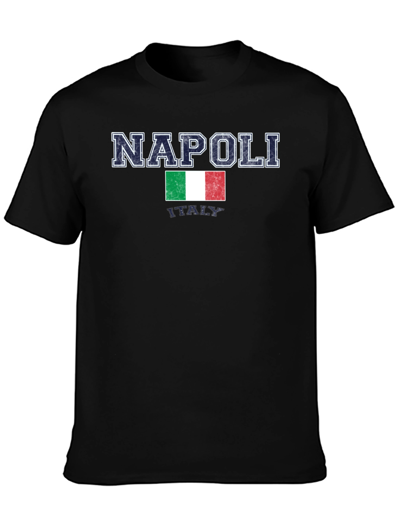 Napoli Italy Flag Graphic T-Shirt - Black