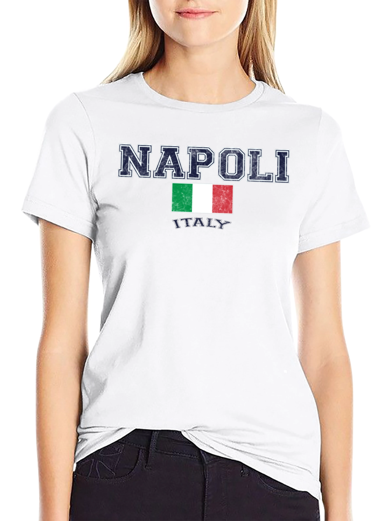 Napoli Italy Flag Graphic T-Shirt - Black