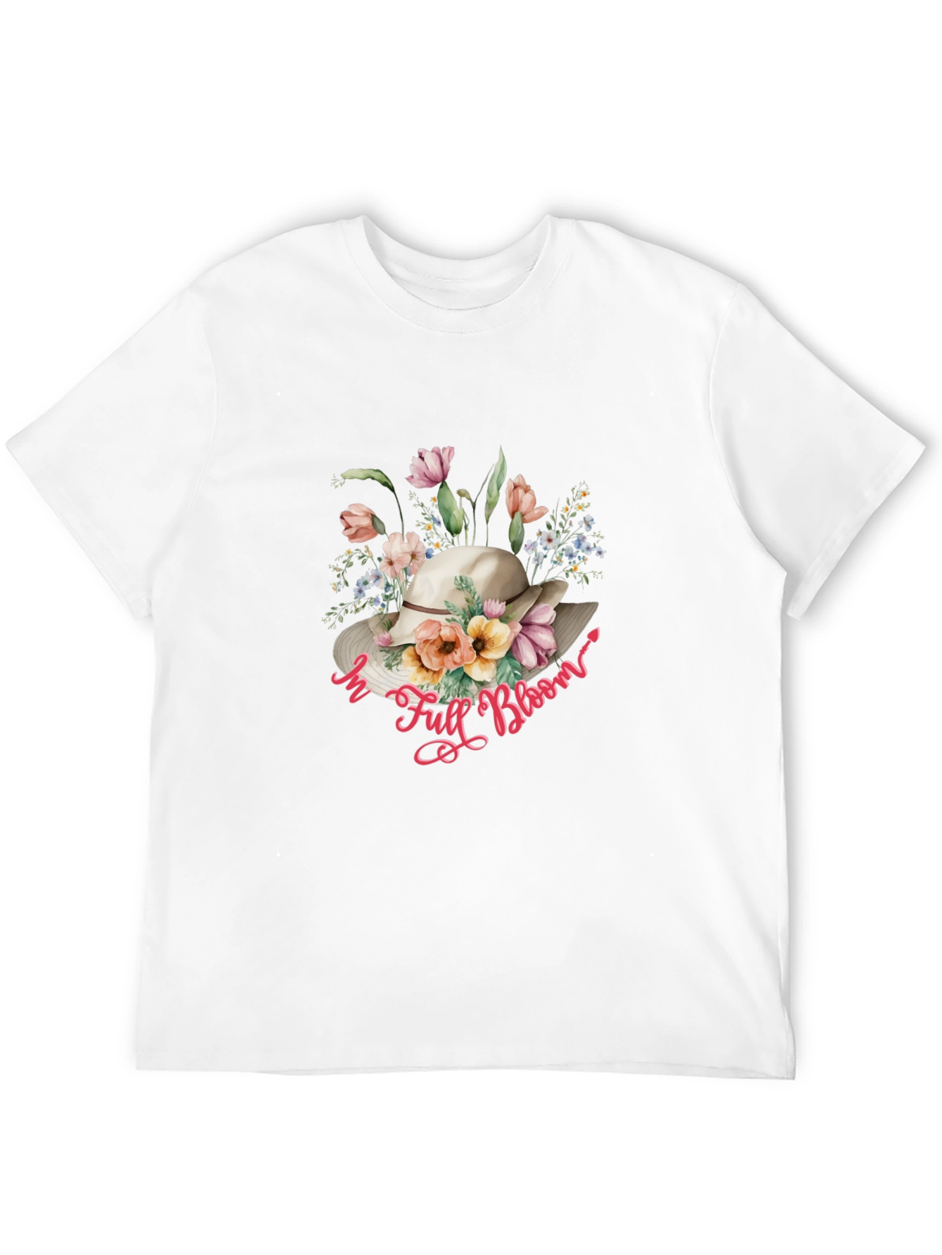 Floral Hat T-Shirt: In Full Bloom Design