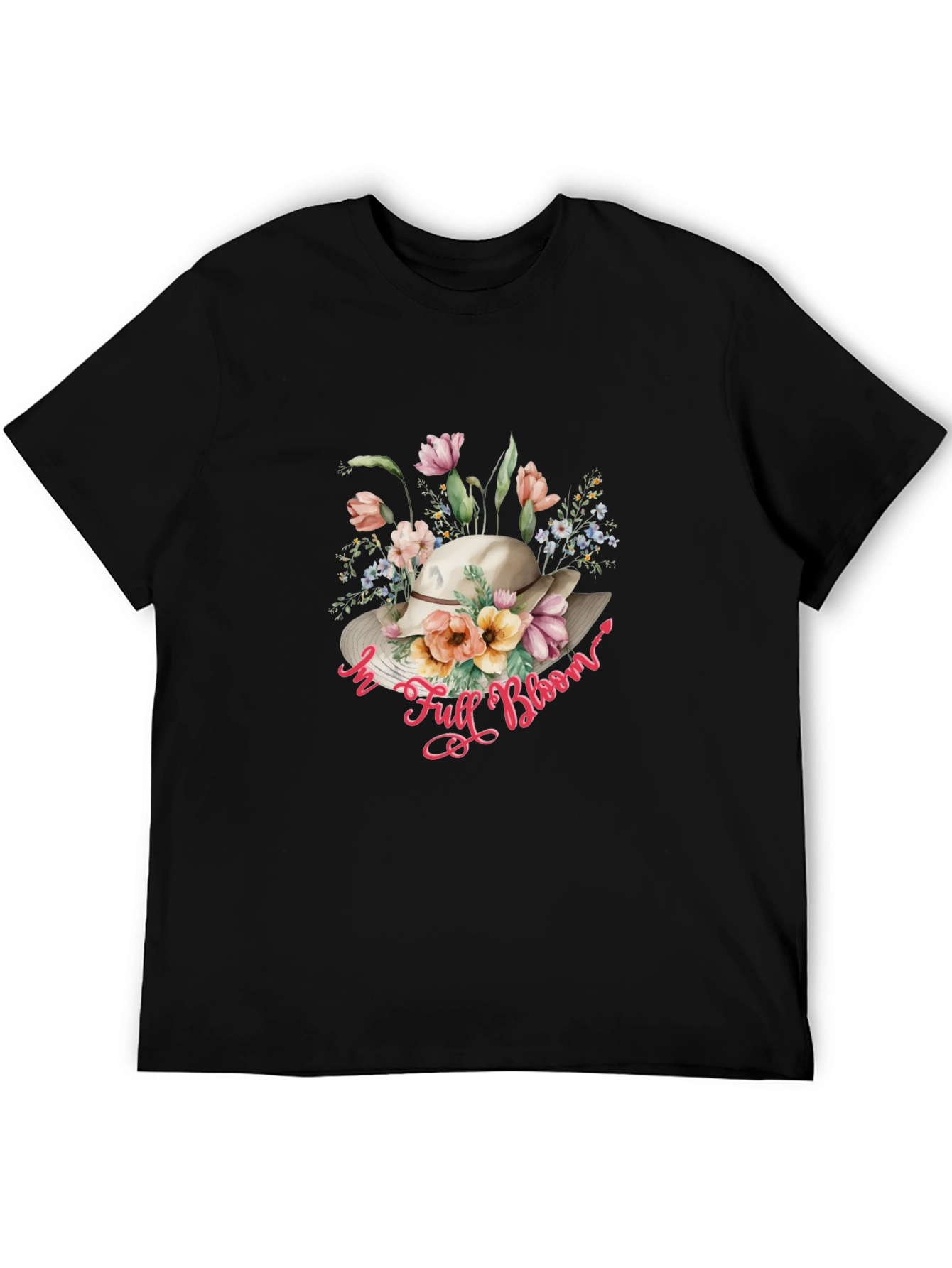 Floral Hat T-Shirt: In Full Bloom Design