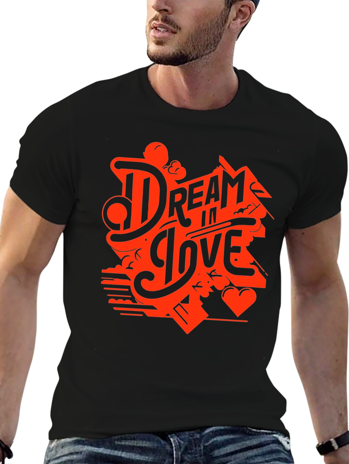 Dream in Love Graphic Black T-Shirt