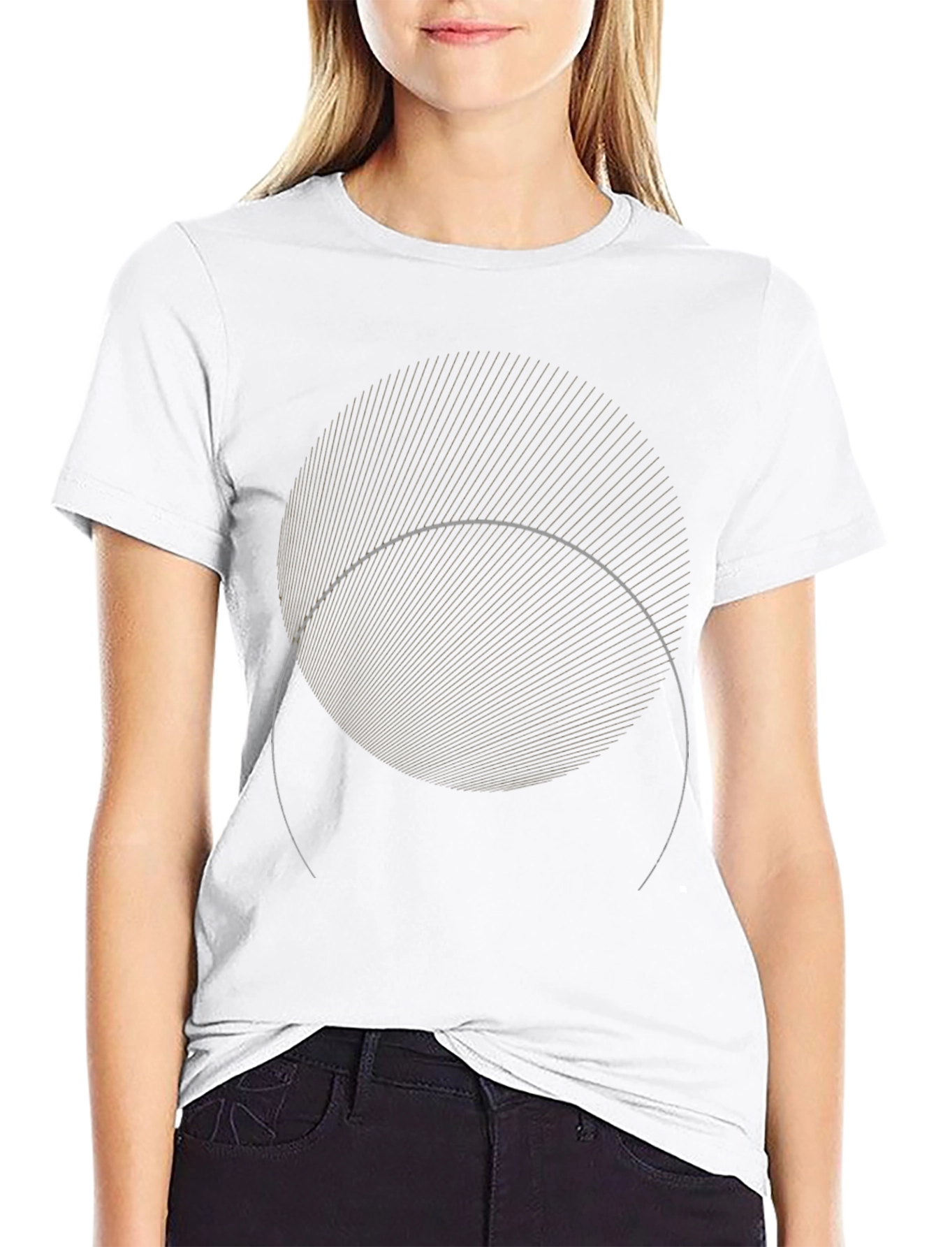 Geometric Eclipse Graphic Black T-Shirt