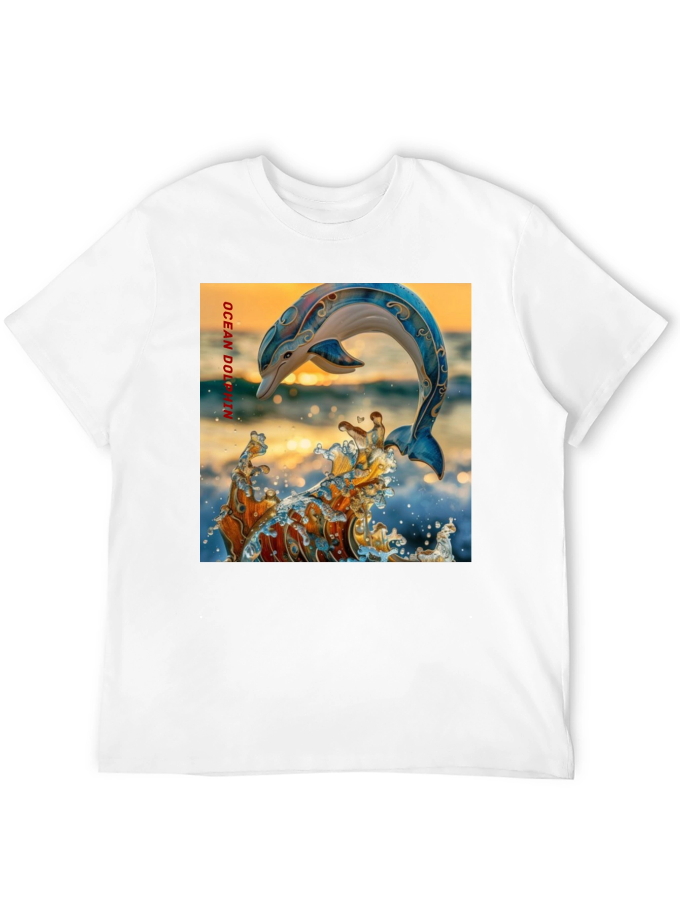 Ocean Dolphin Graphic T-Shirt - Black