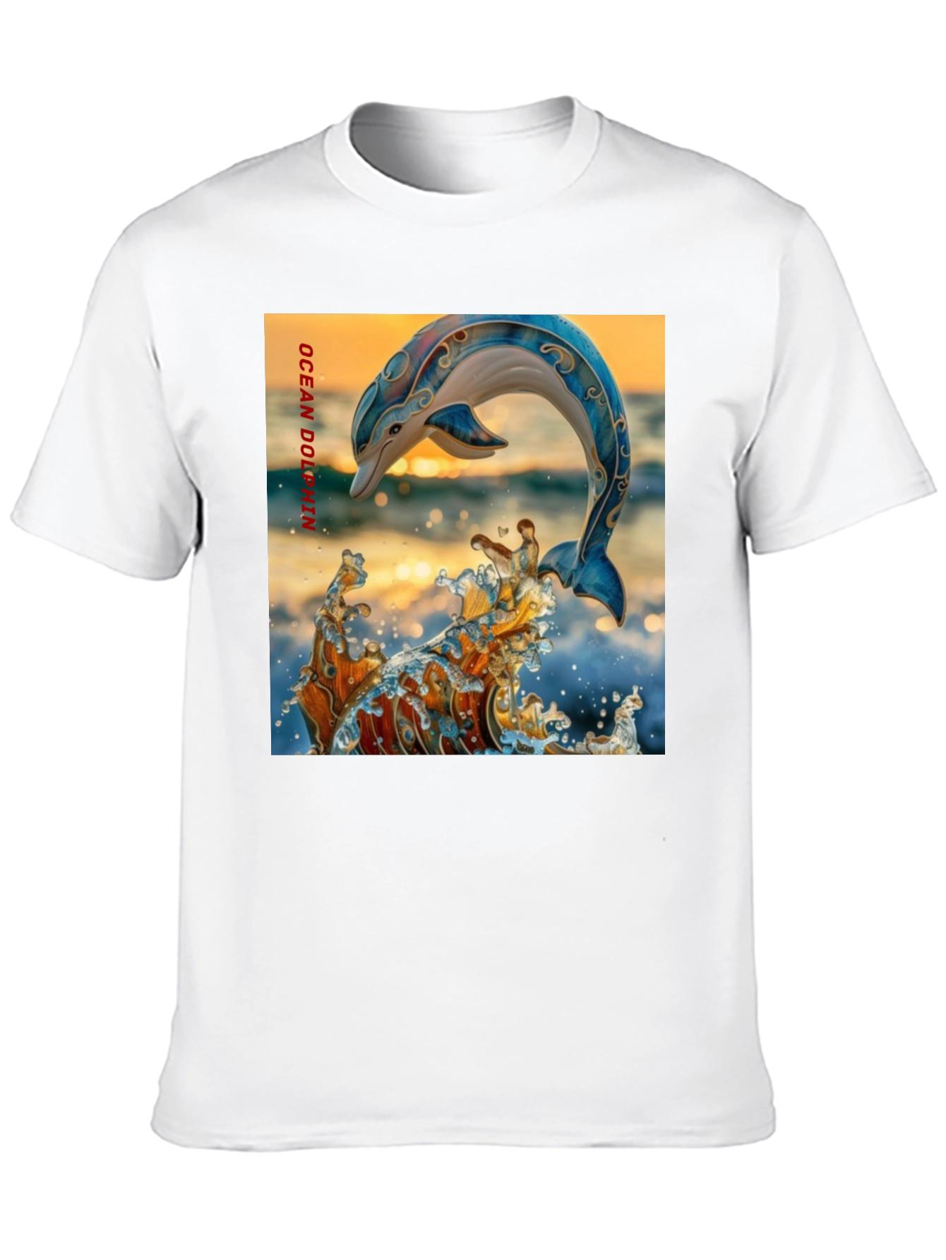 Ocean Dolphin Graphic T-Shirt - Black