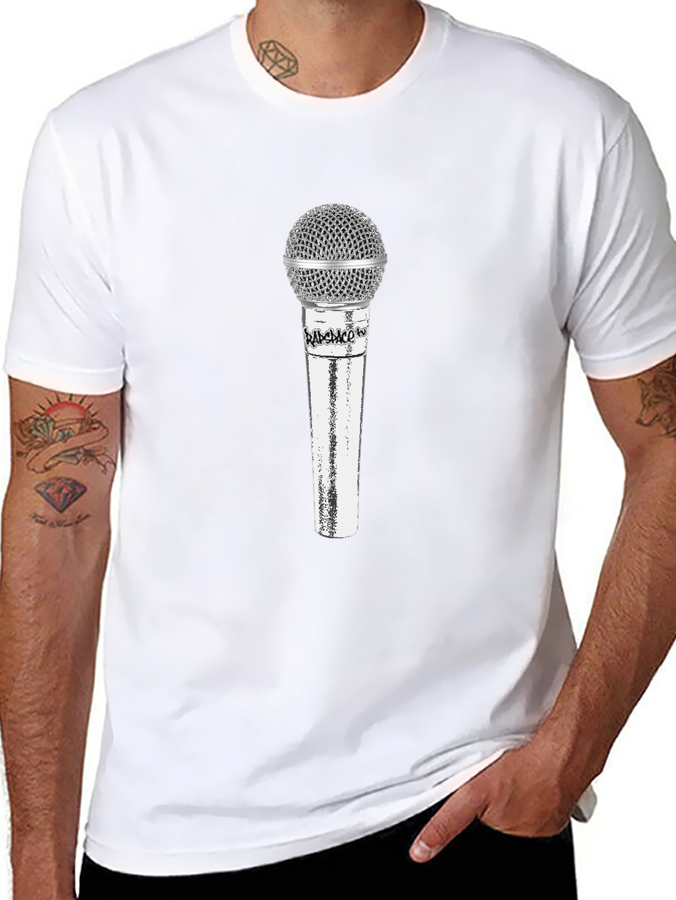 Microphone Graphic Tee - Black Mens