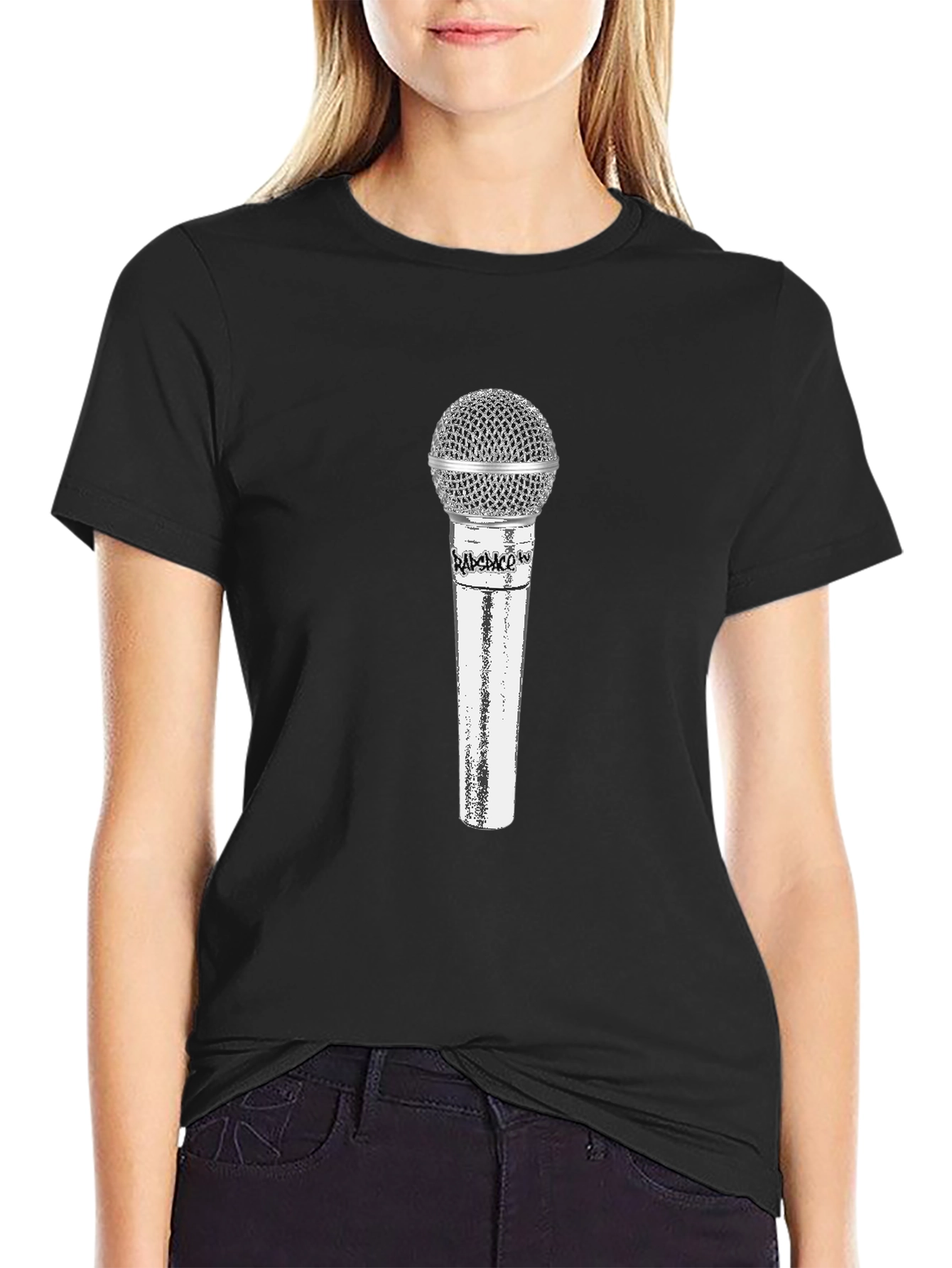 Microphone Graphic Tee - Black Mens