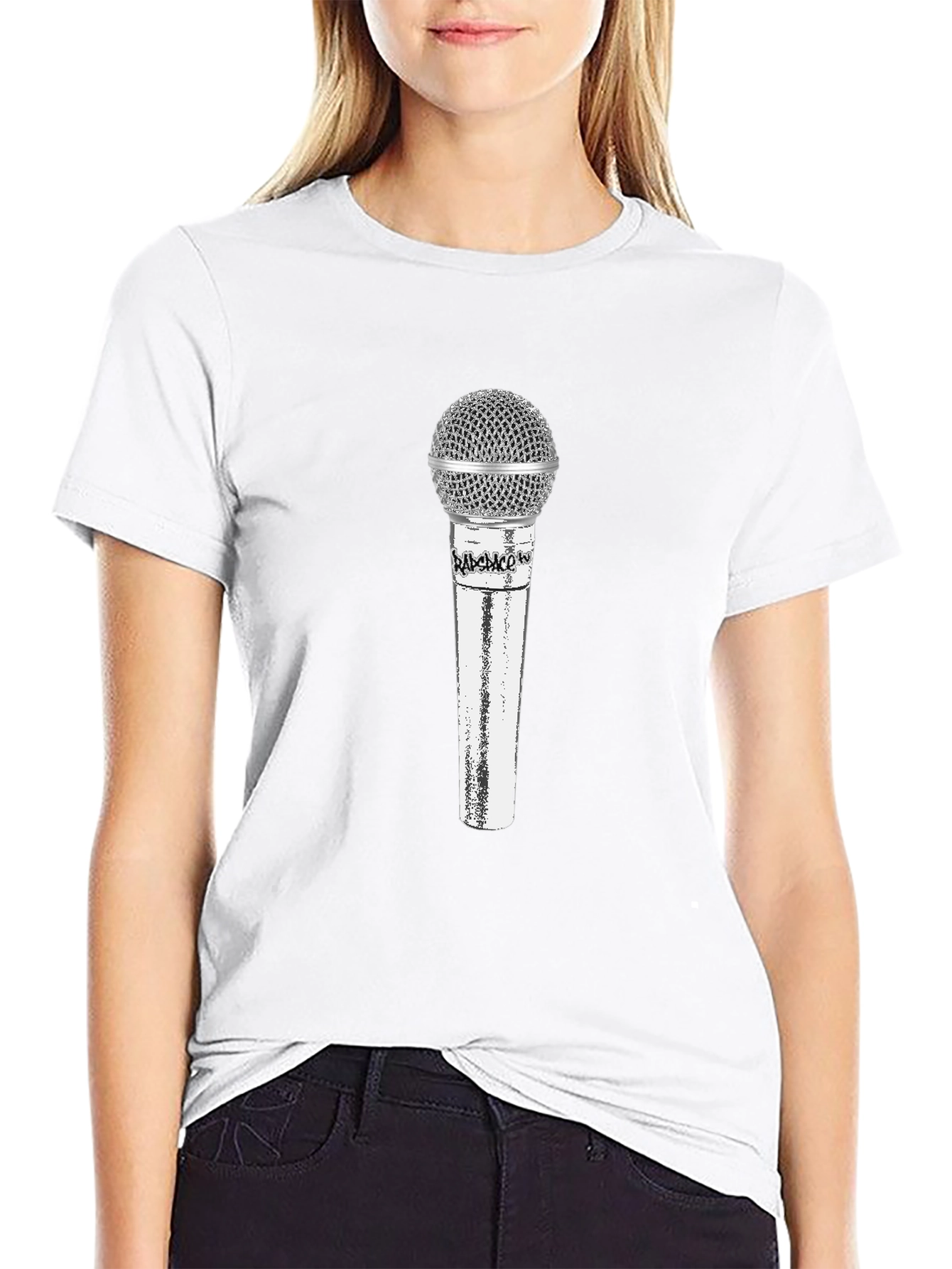 Microphone Graphic Tee - Black Mens