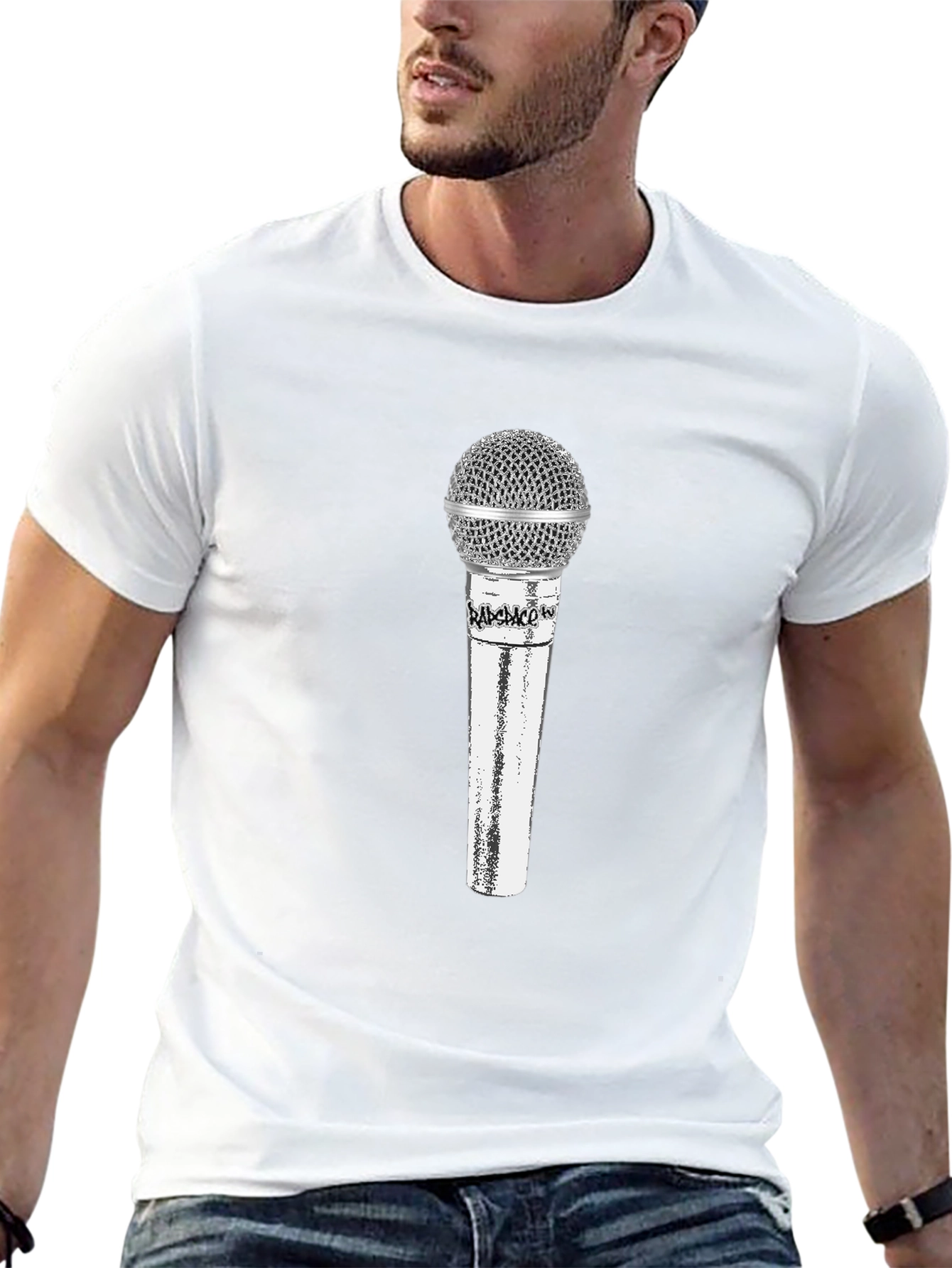 Microphone Graphic Tee - Black Mens