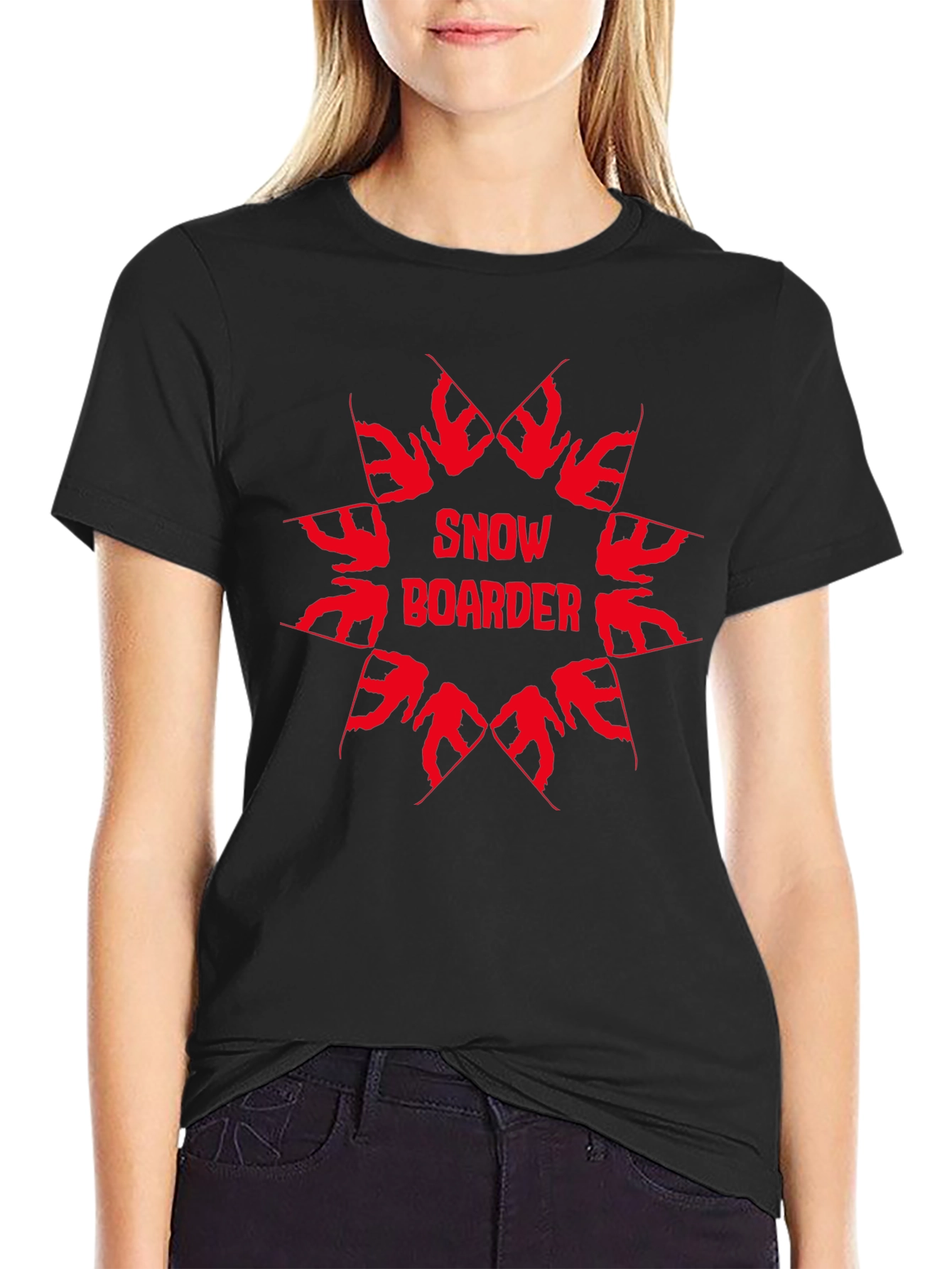 Snowboarder Graphic Tee - Black