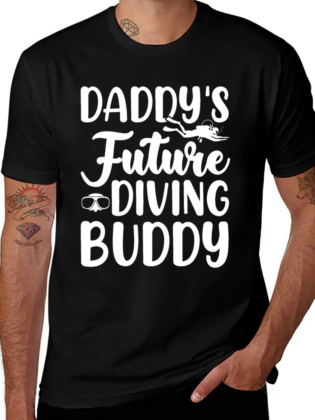 Daddys Future Diving Buddy Black T-Shirt
