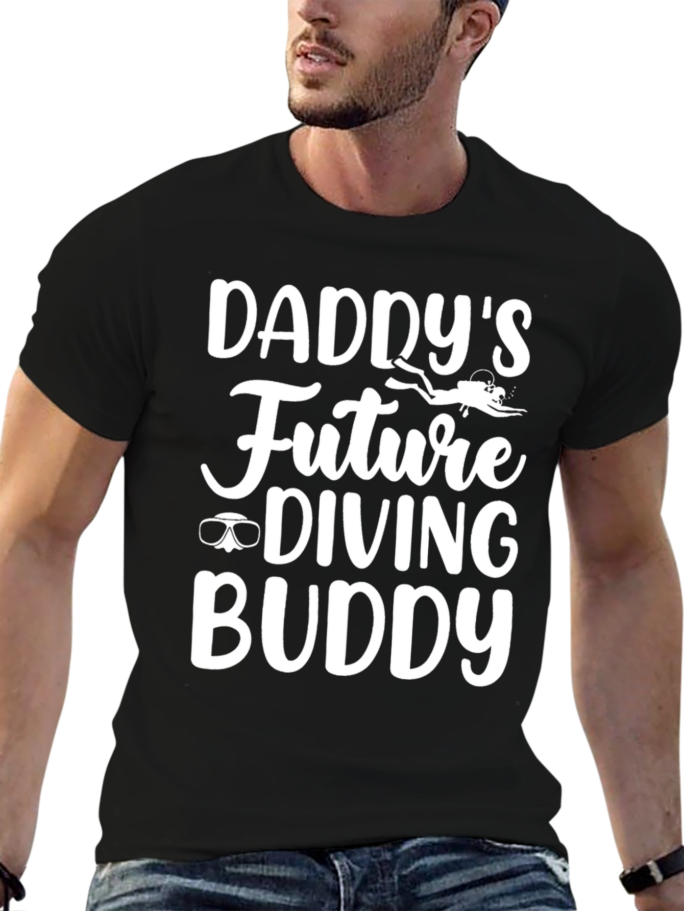 Daddys Future Diving Buddy Black T-Shirt
