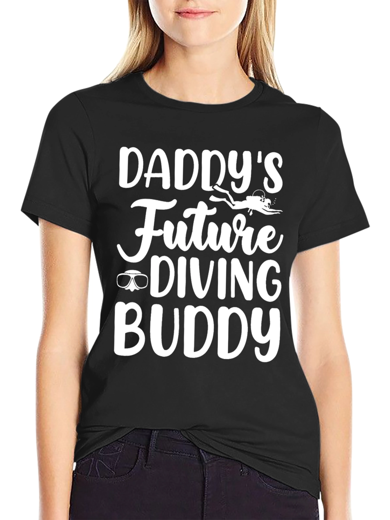 Daddys Future Diving Buddy Black T-Shirt