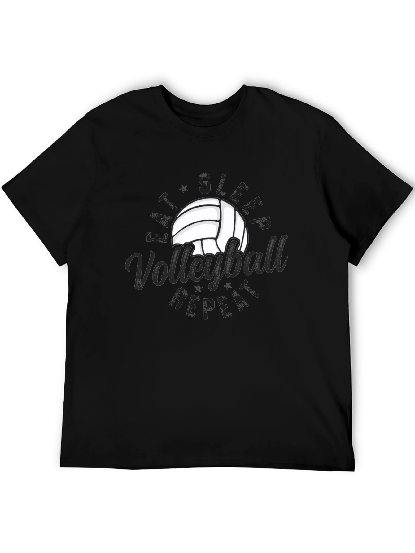 Volleyball Repeat Graphic T-Shirt - Black