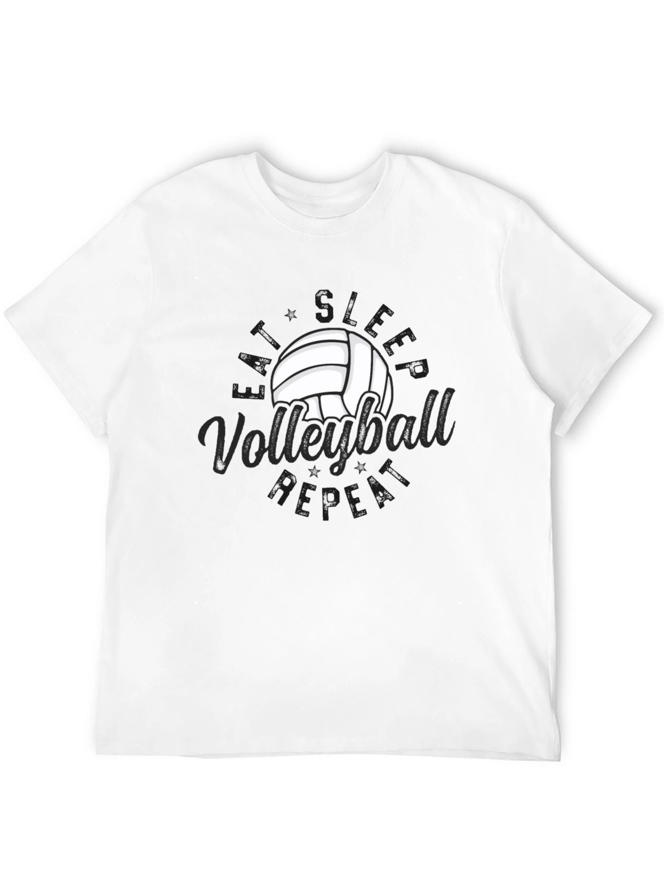 Volleyball Repeat Graphic T-Shirt - Black