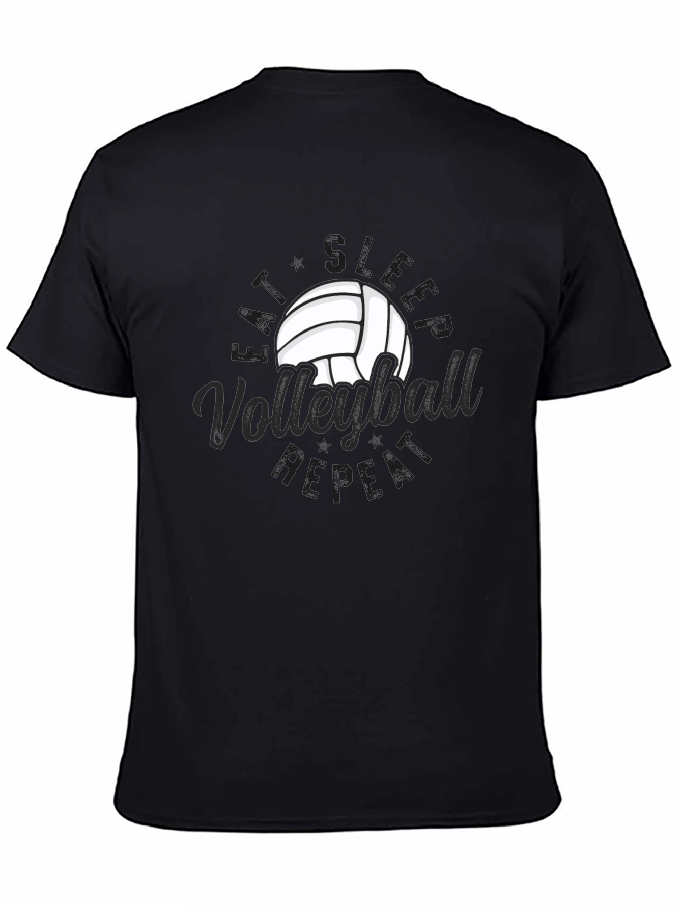 Volleyball Repeat Graphic T-Shirt - Black