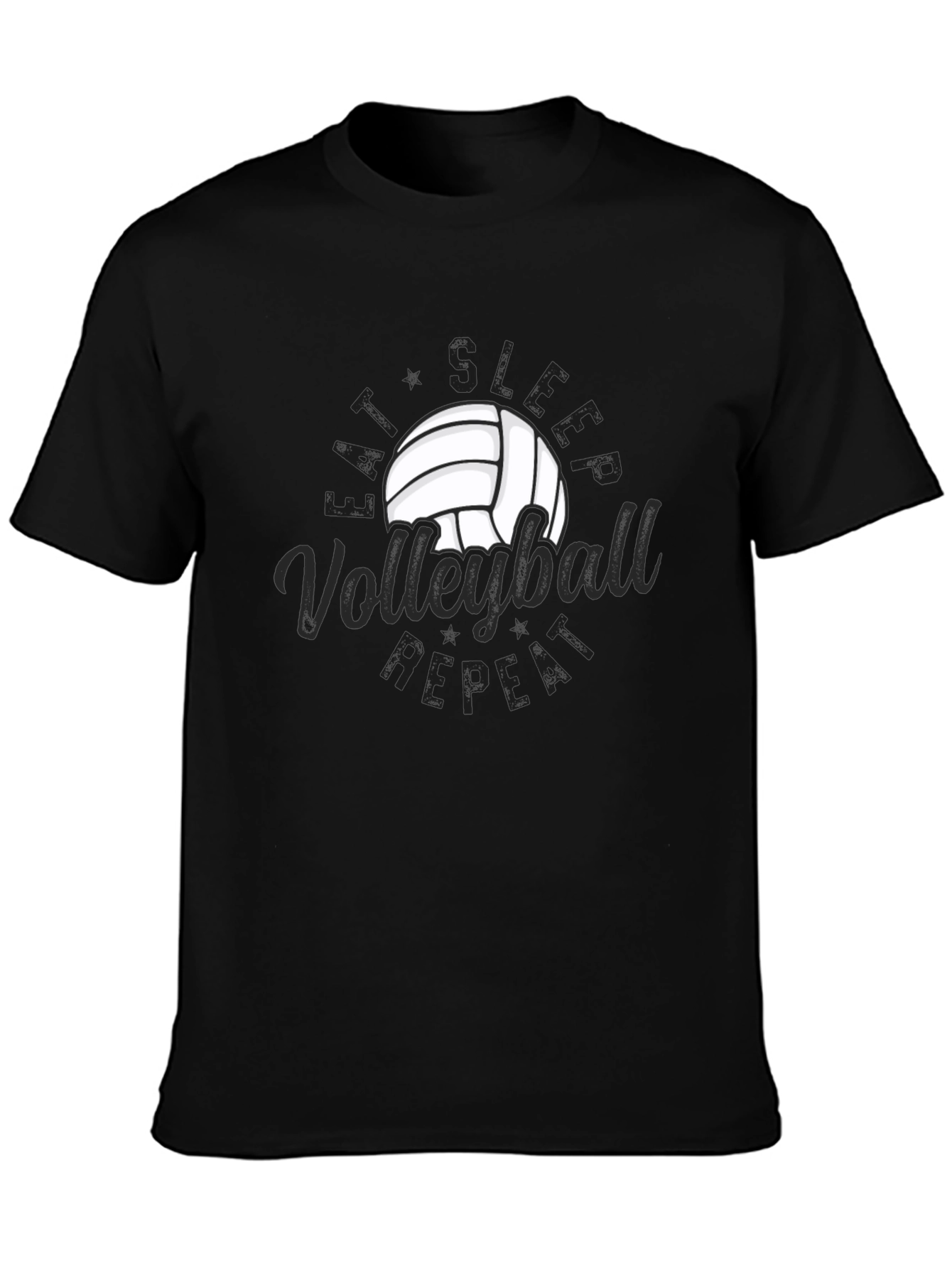 Volleyball Repeat Graphic T-Shirt - Black