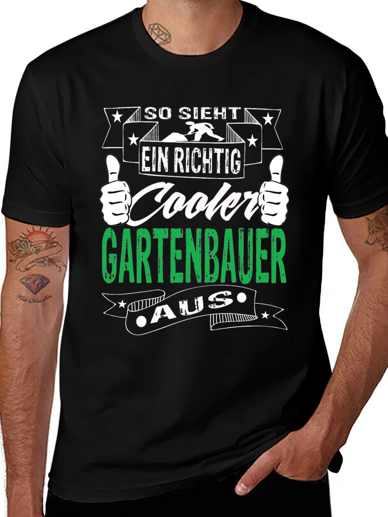 Cooler Gartenbauer T-Shirt - Black Graphic Tee