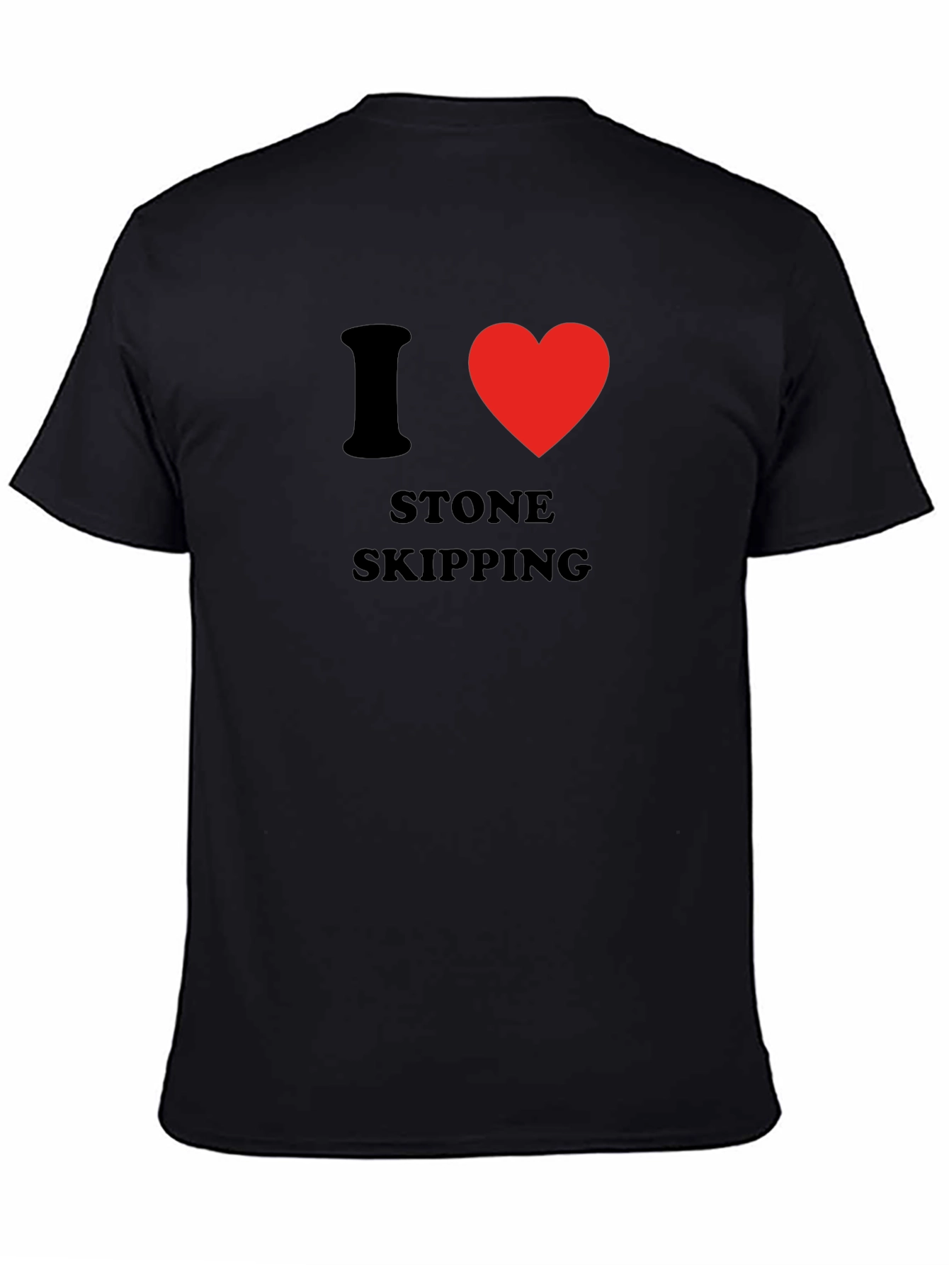 I Heart Stone Skipping Graphic Tee - Black