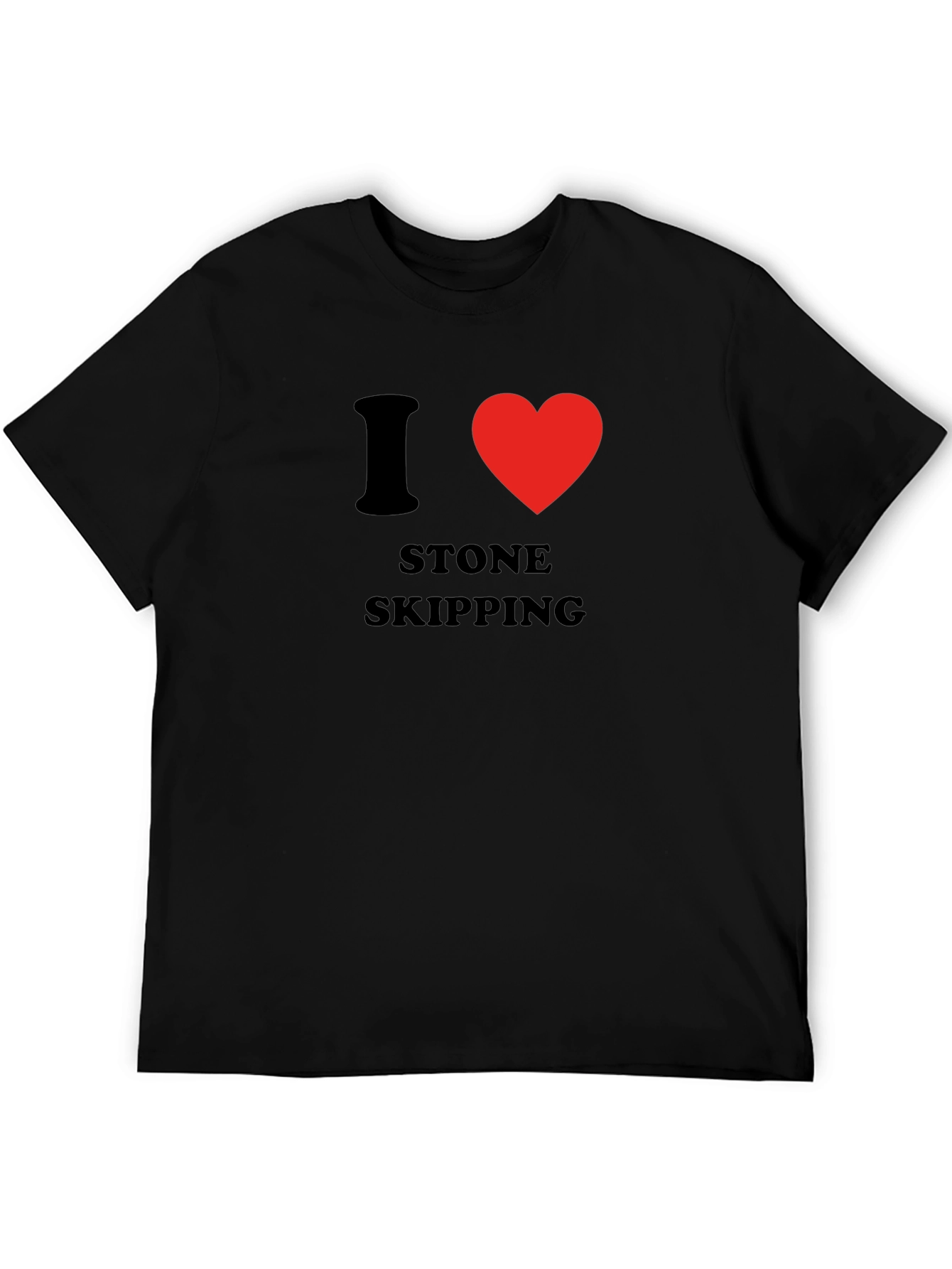 I Heart Stone Skipping Graphic Tee - Black