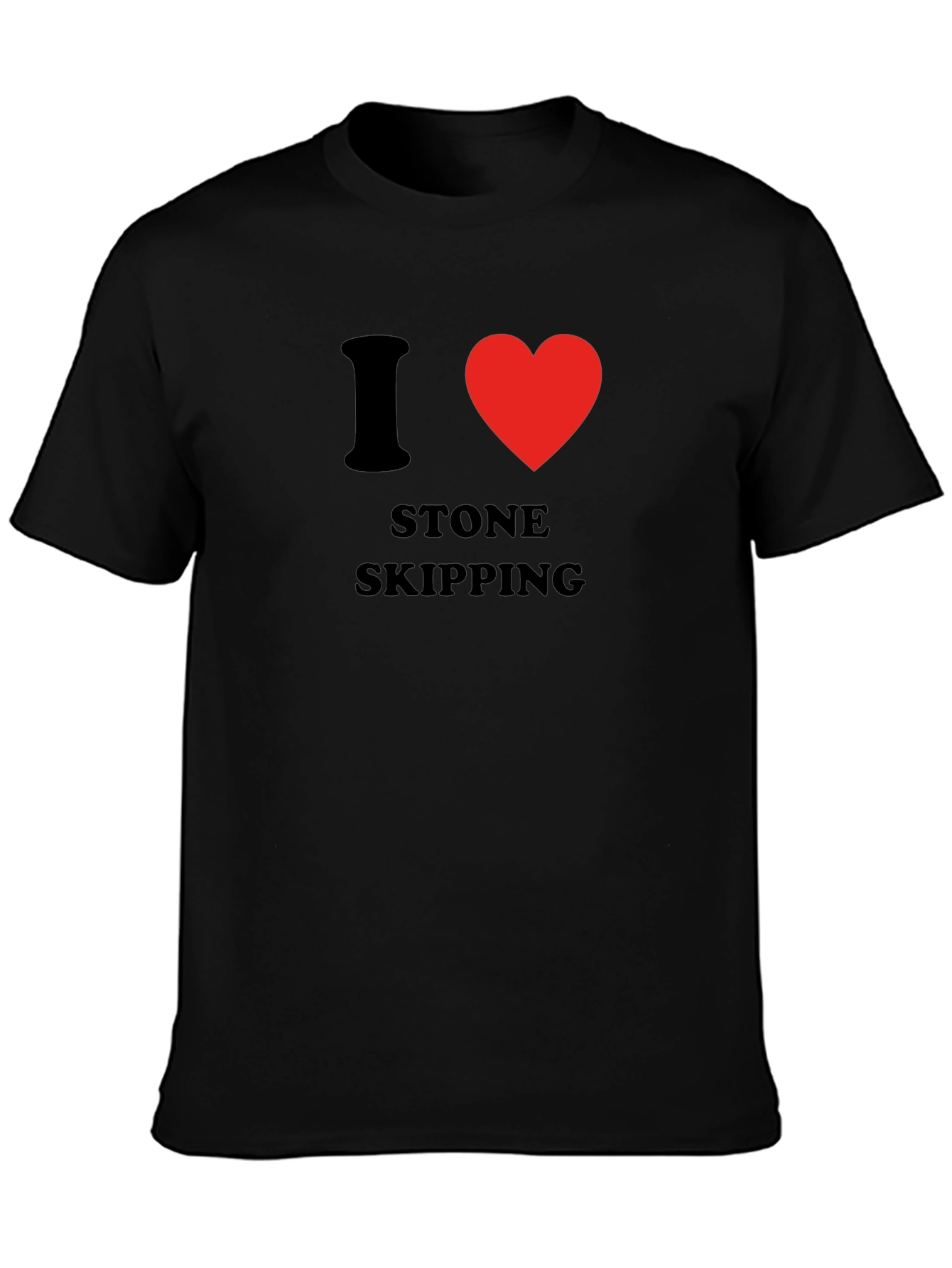I Heart Stone Skipping Graphic Tee - Black
