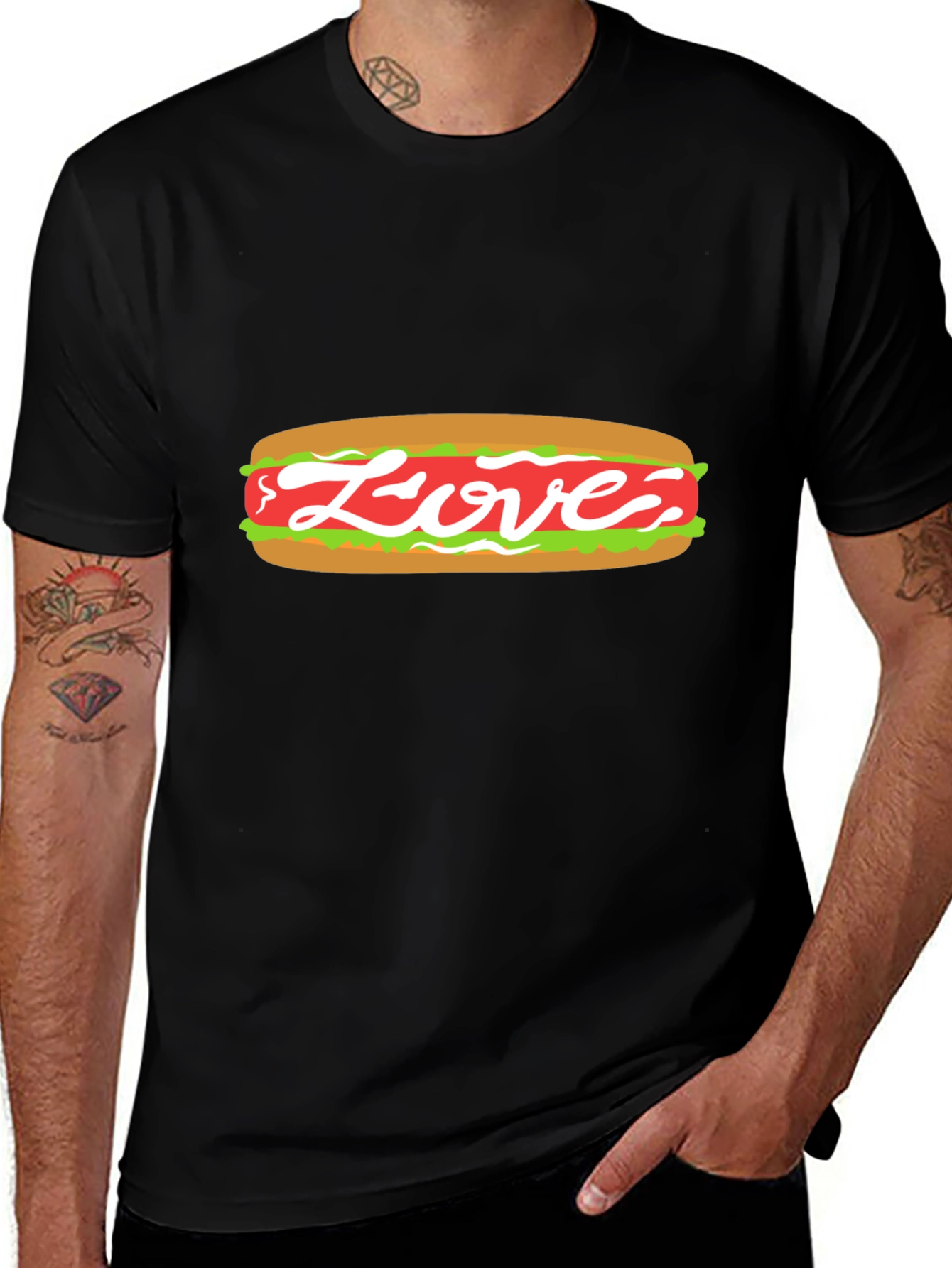 Love Hot Dog Graphic Tee - Unisex Casual Shirt