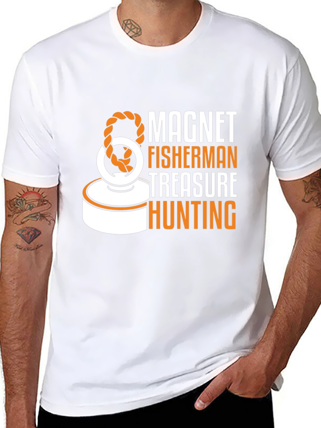 Magnet Fisherman Treasure Hunting Graphic T-Shirt