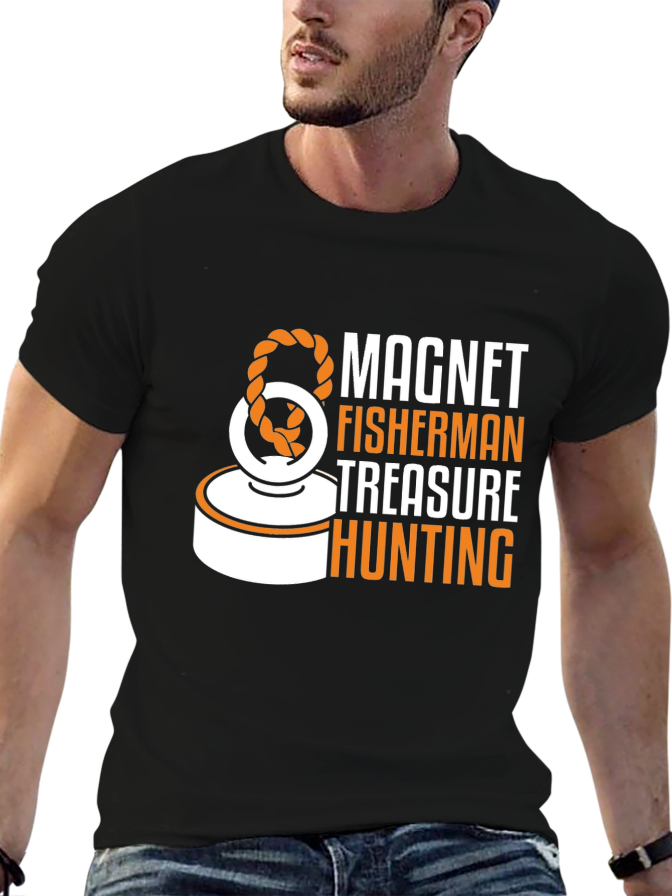 Magnet Fisherman Treasure Hunting Graphic T-Shirt