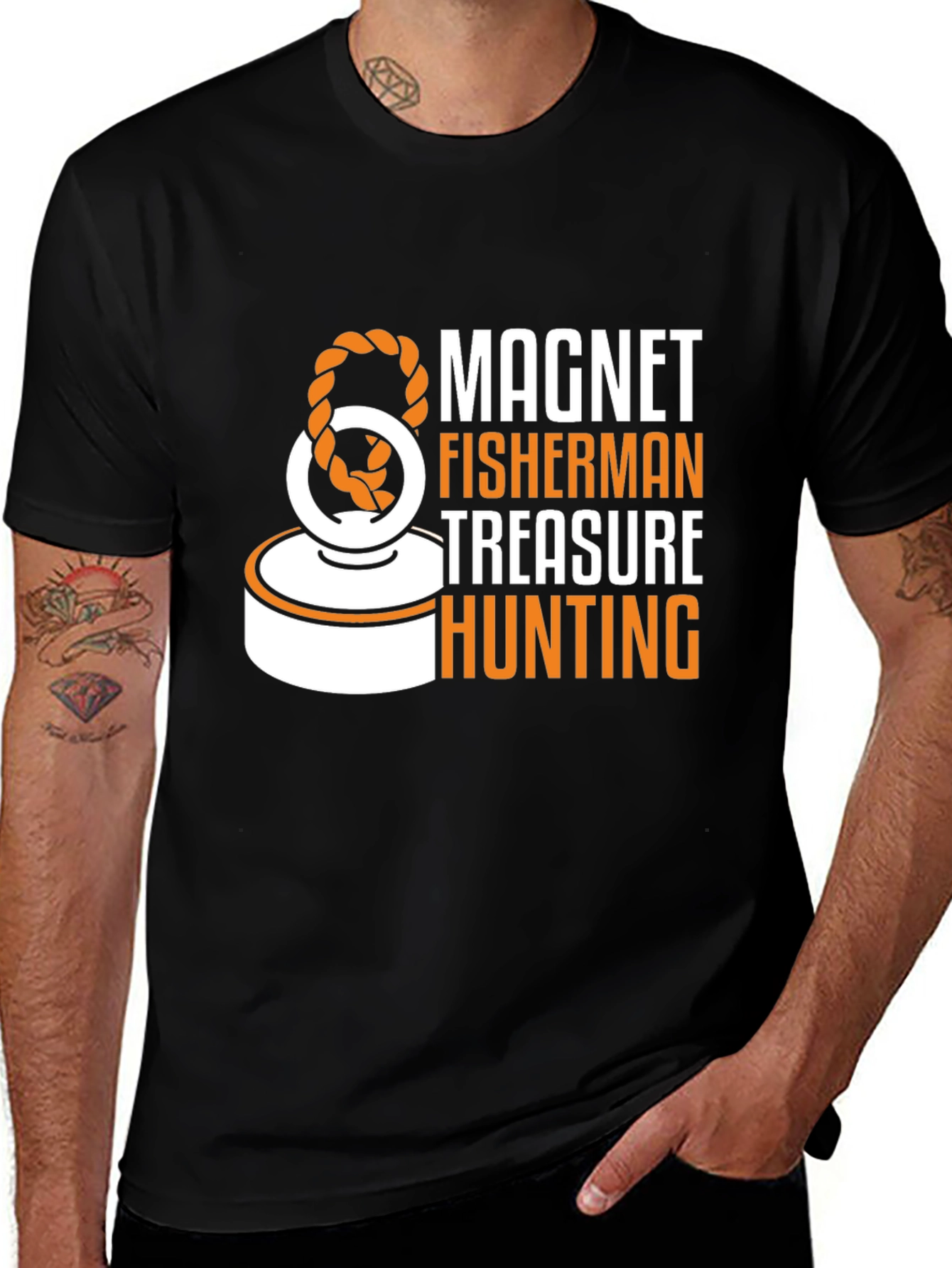 Magnet Fisherman Treasure Hunting Graphic T-Shirt