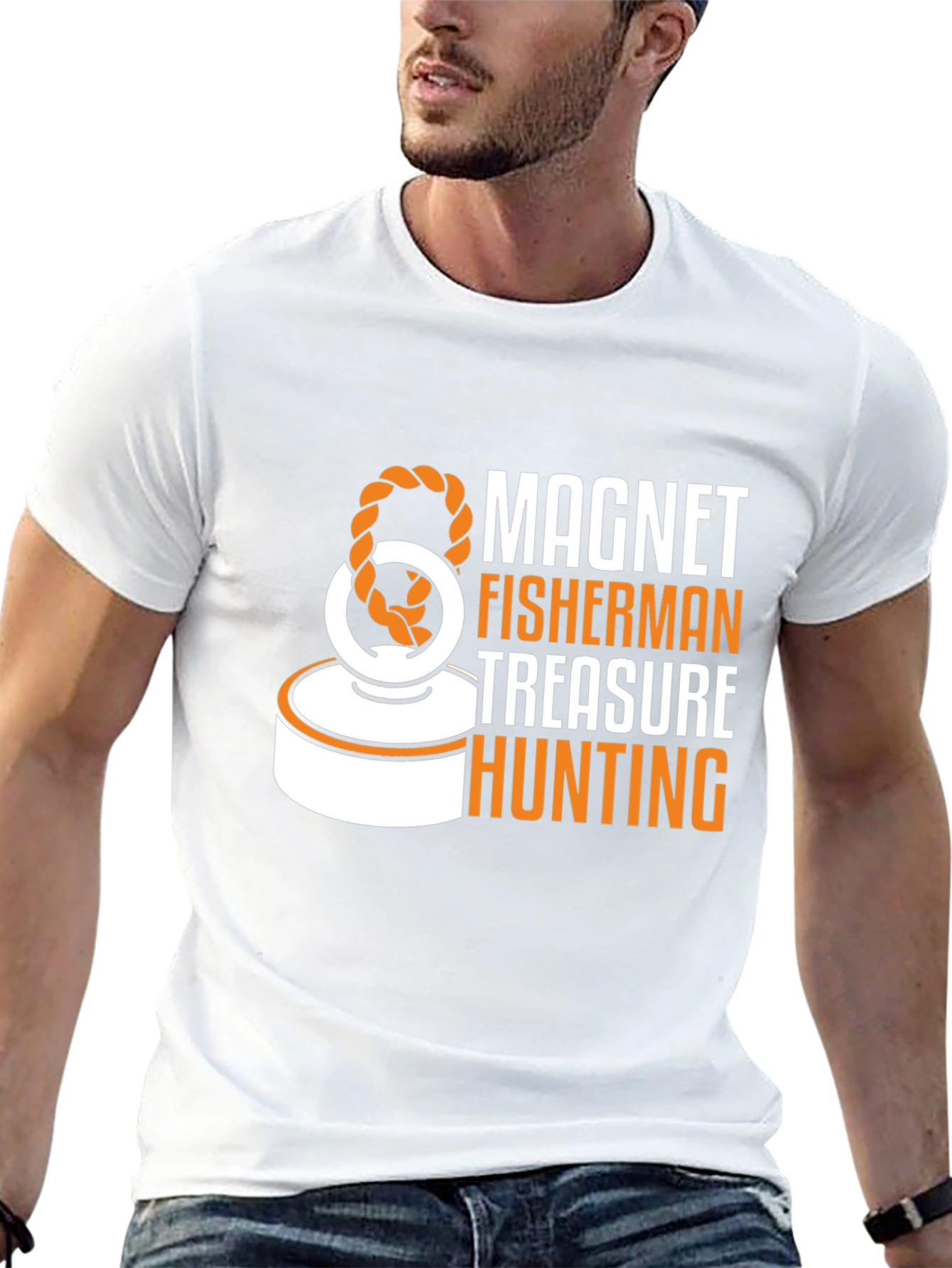 Magnet Fisherman Treasure Hunting Graphic T-Shirt