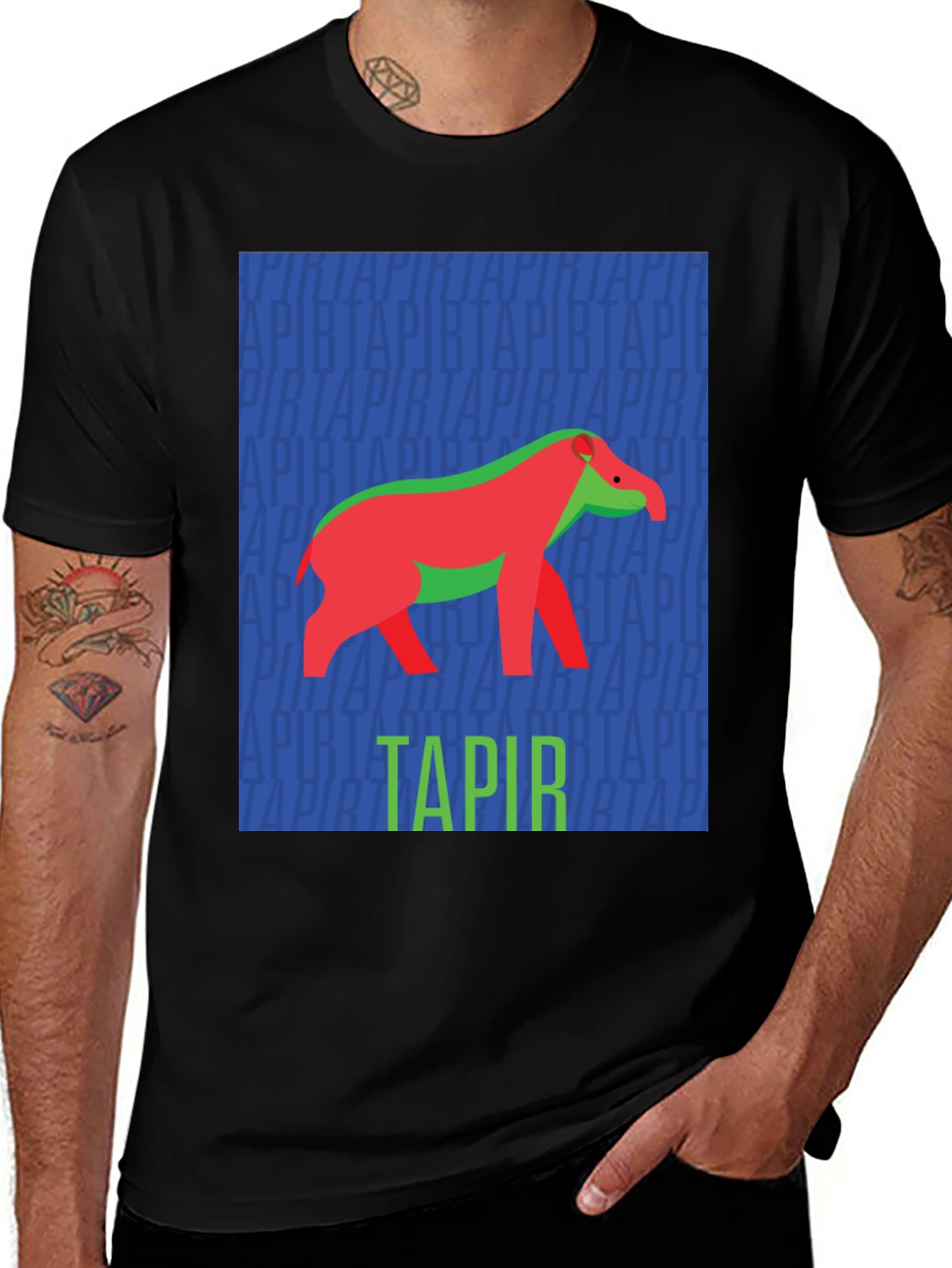 Retro Tapir Graphic Tee - Novelty Animal Lover T-Shirt