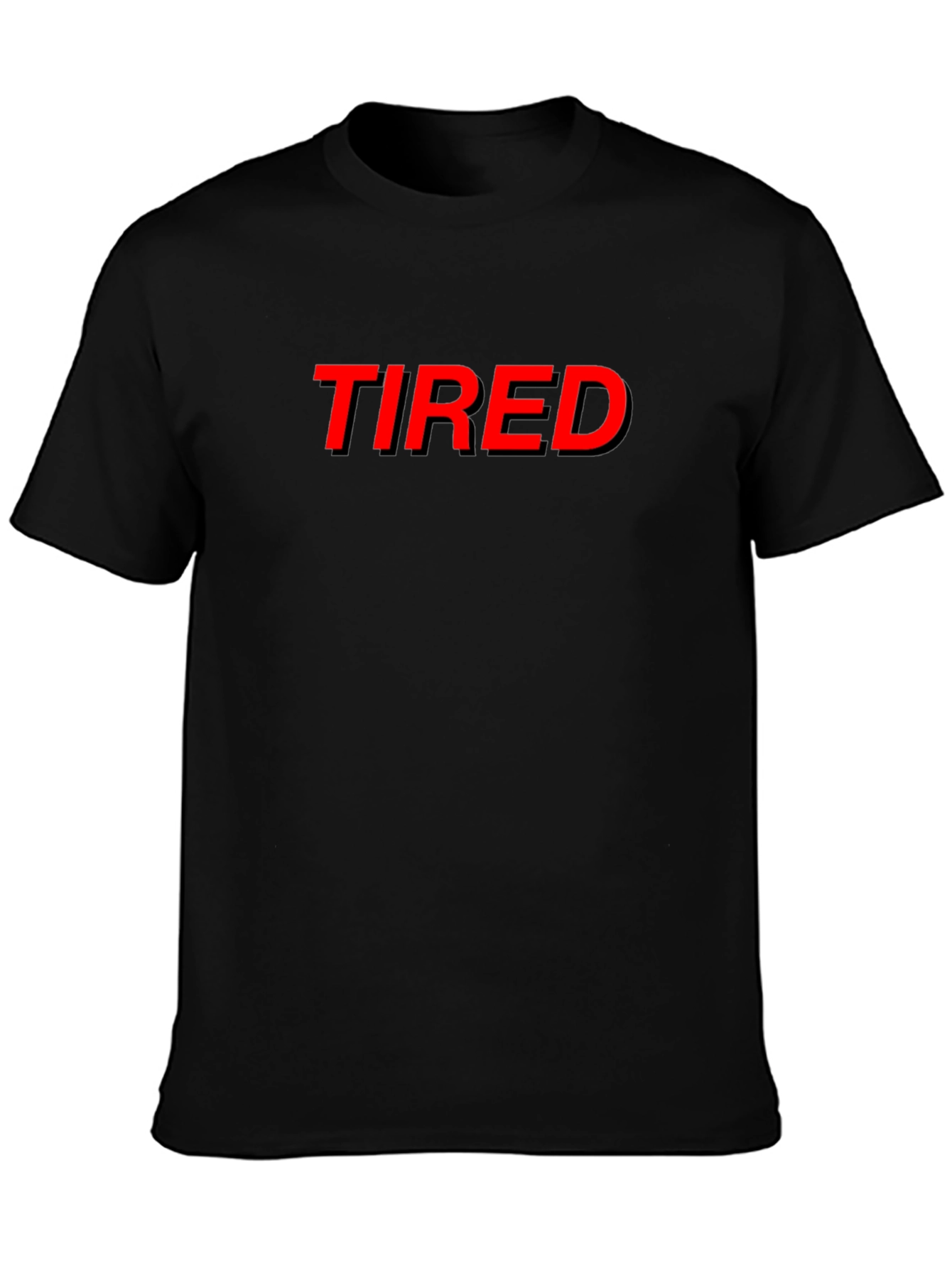 Tired Graphic Tee - Black Cotton Comfort
