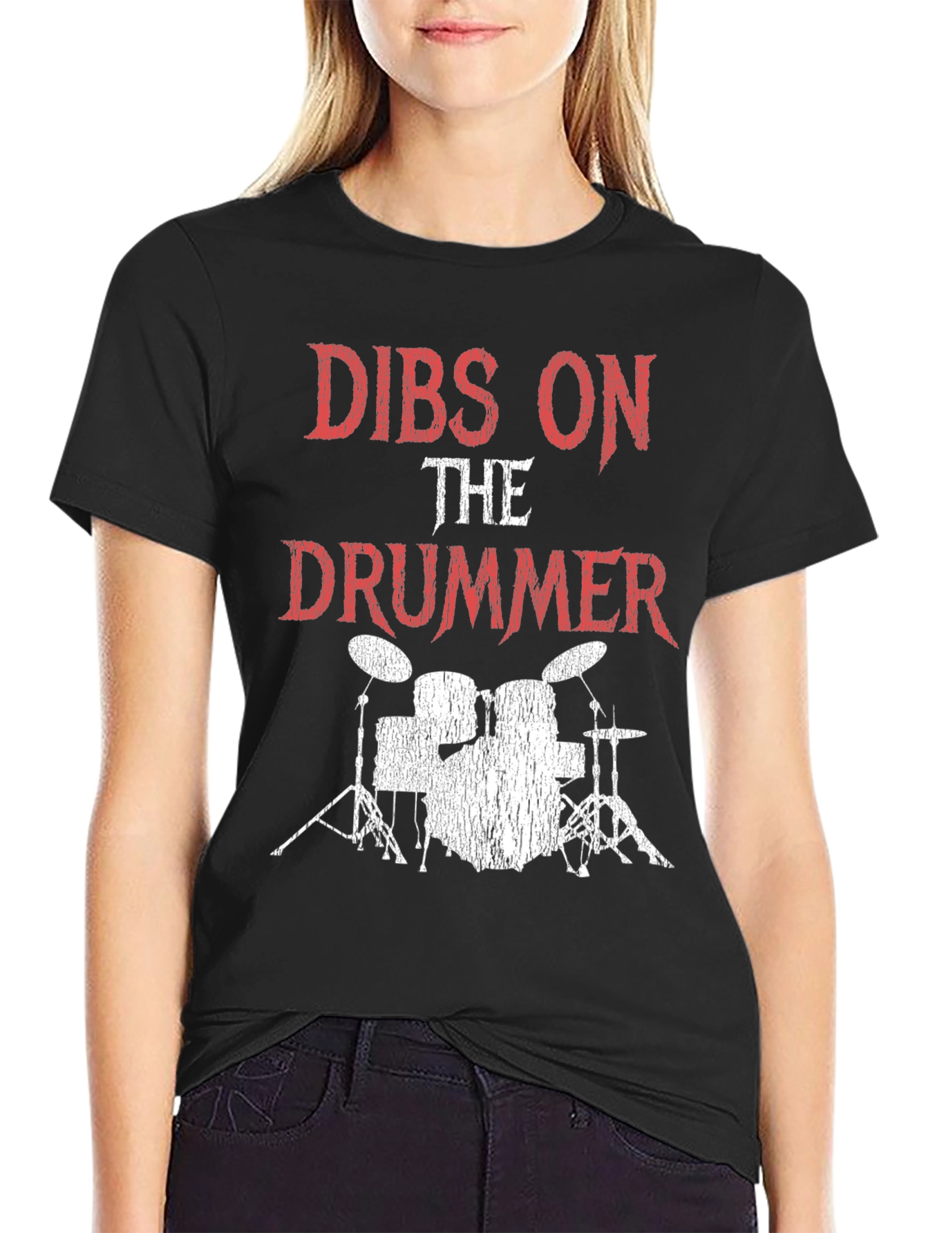 Dibs on the Drummer Graphic Tee - Black