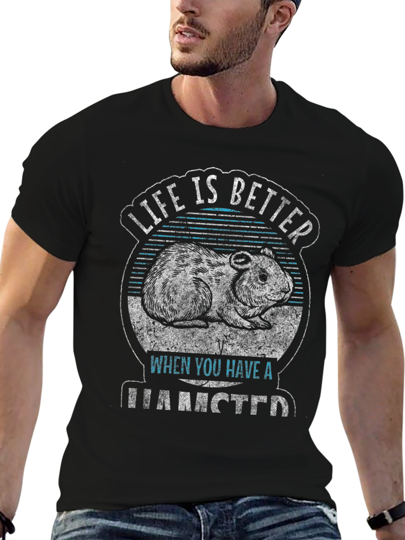 Life is Better with a Hamster Black T-Shirt