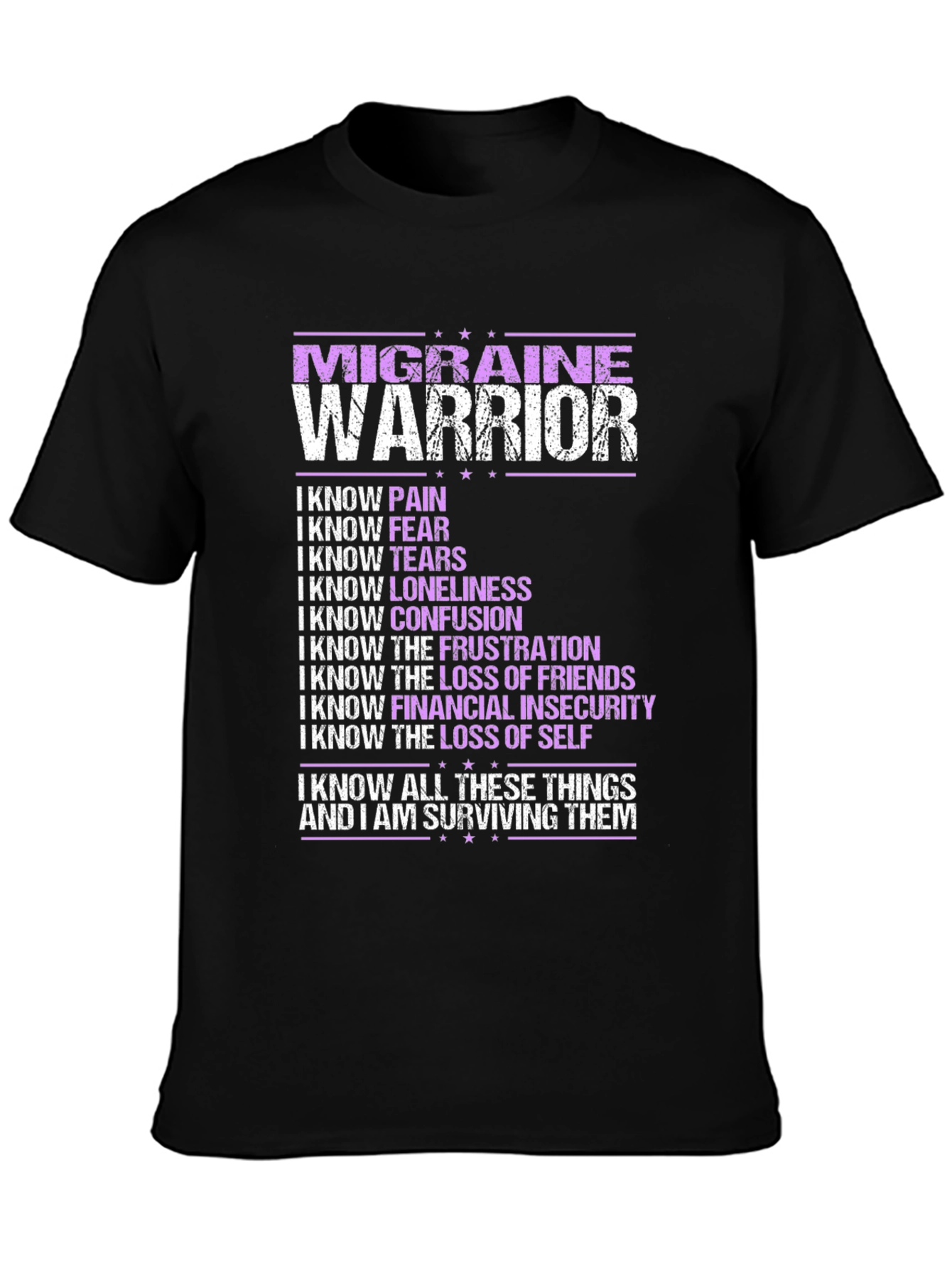 Migraine Warrior T-Shirt: Surviving & Strong