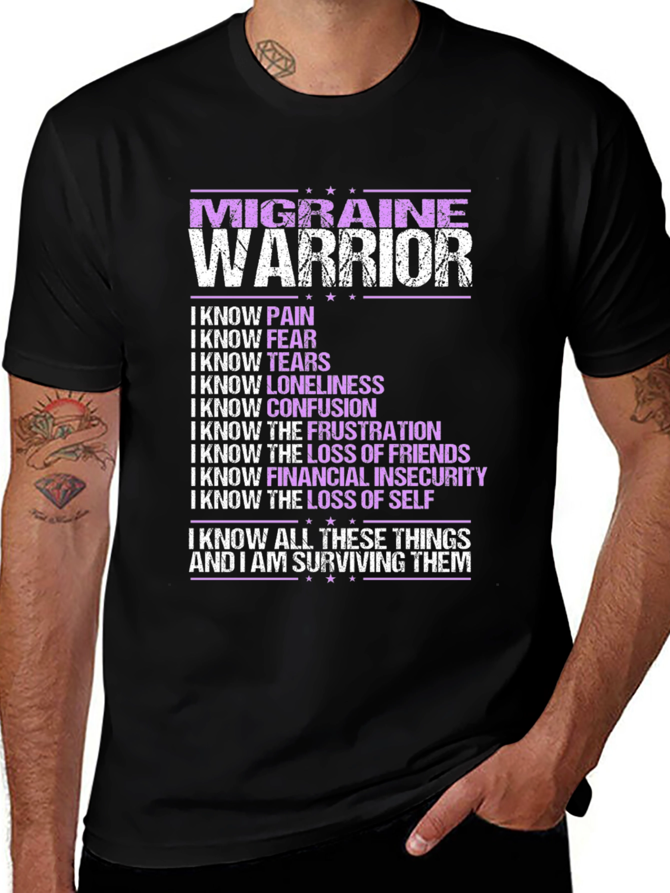 Migraine Warrior T-Shirt: Surviving & Strong