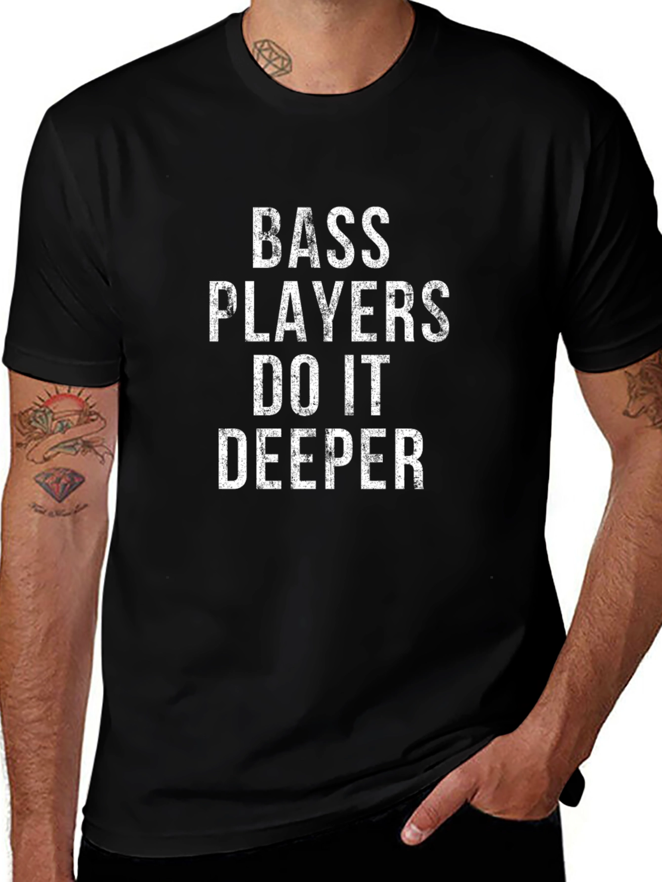 Bass Players Do It Deeper Black T-Shirt
