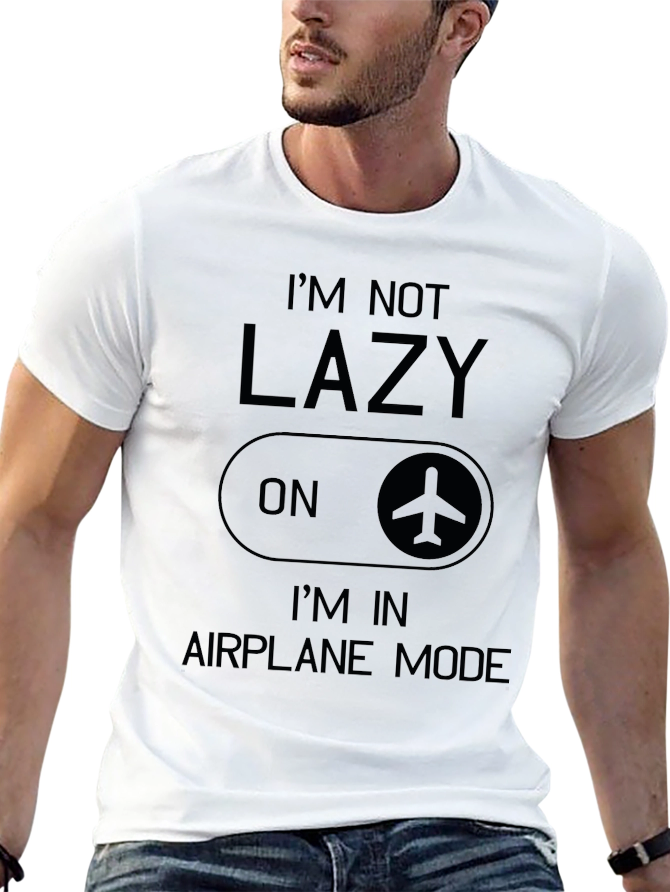Airplane Mode Graphic Tee - Im Not Lazy