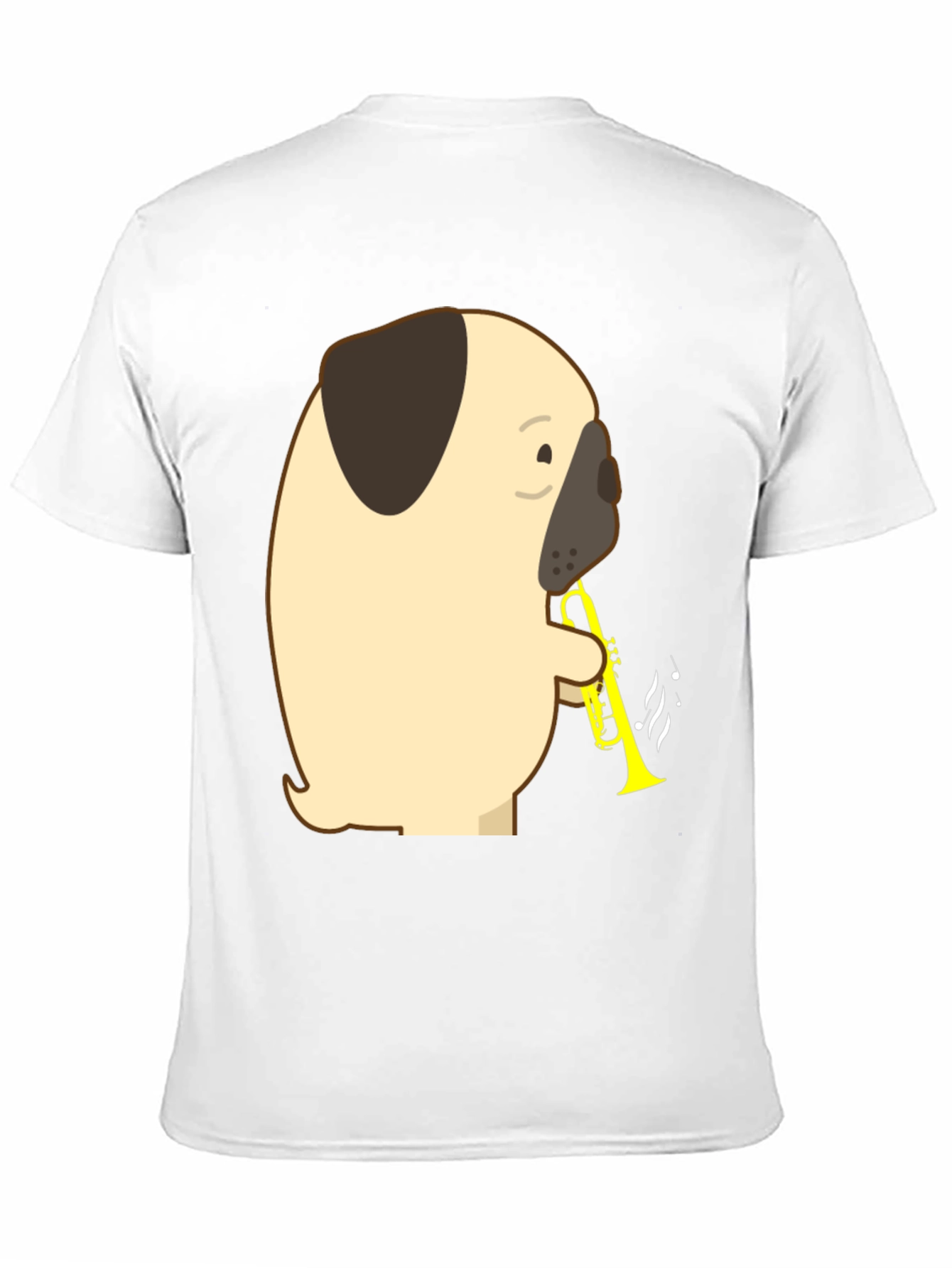 Pug Trumpet T-Shirt - Musical Dog Tee