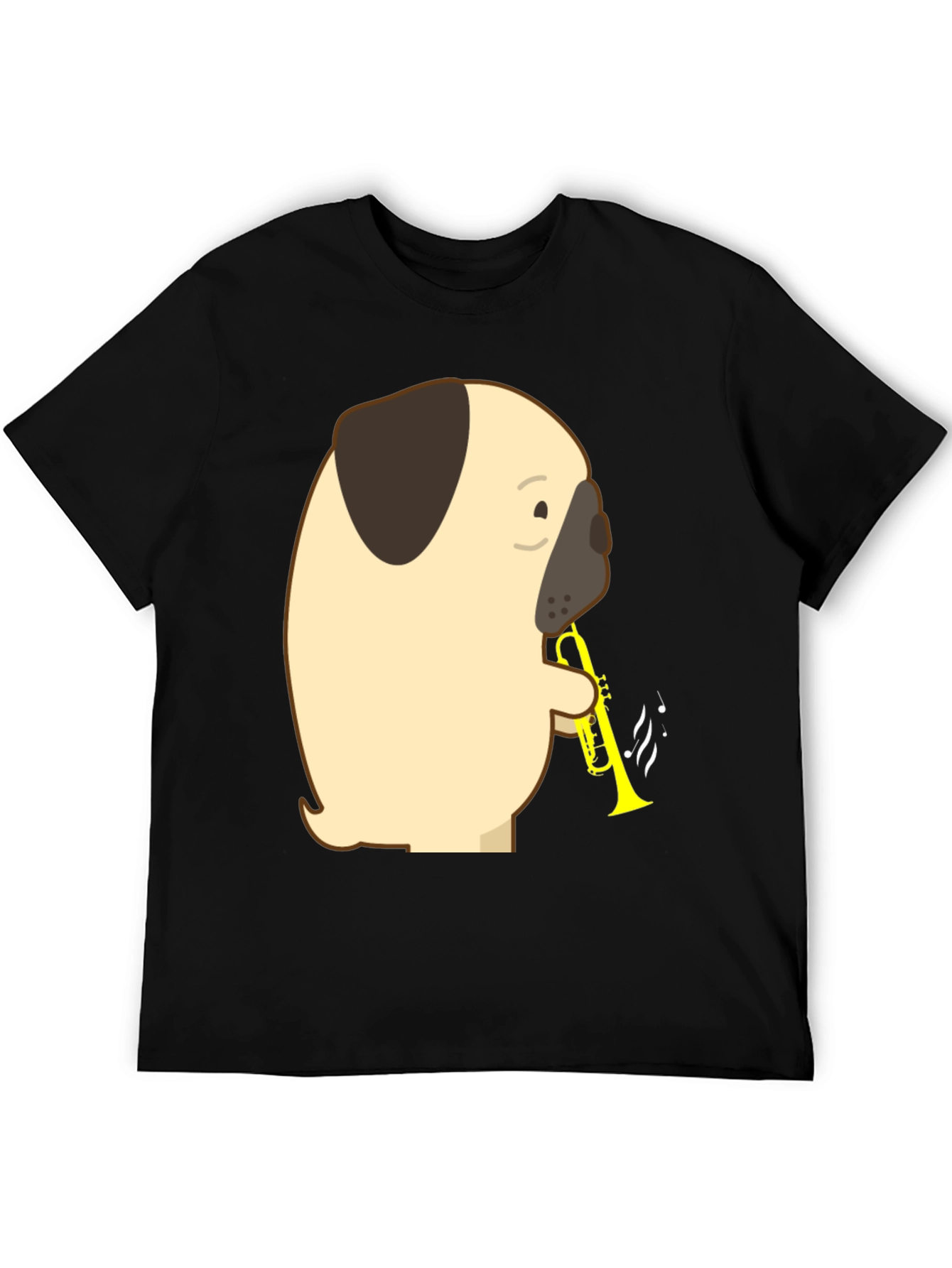 Pug Trumpet T-Shirt - Musical Dog Tee