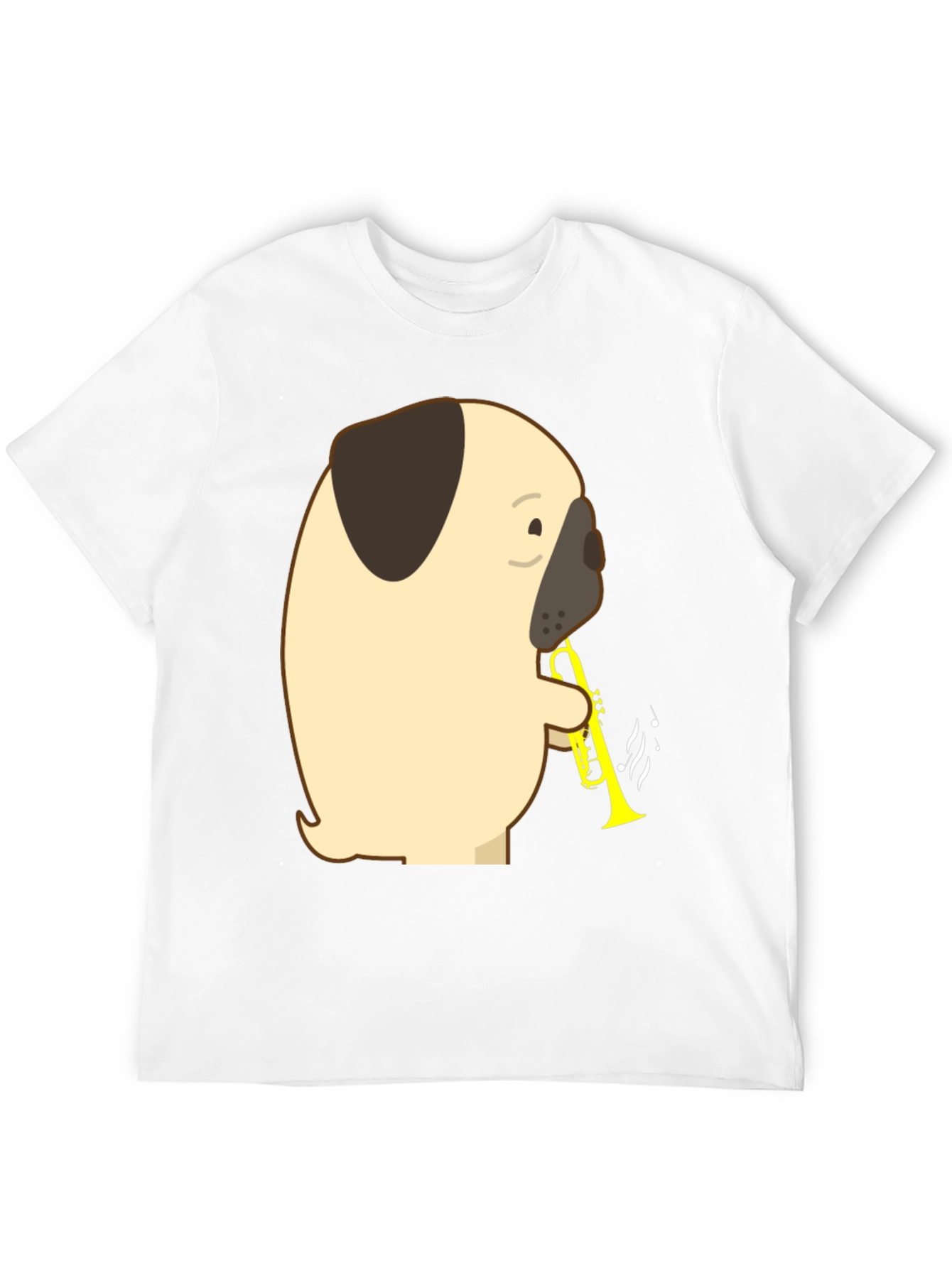 Pug Trumpet T-Shirt - Musical Dog Tee
