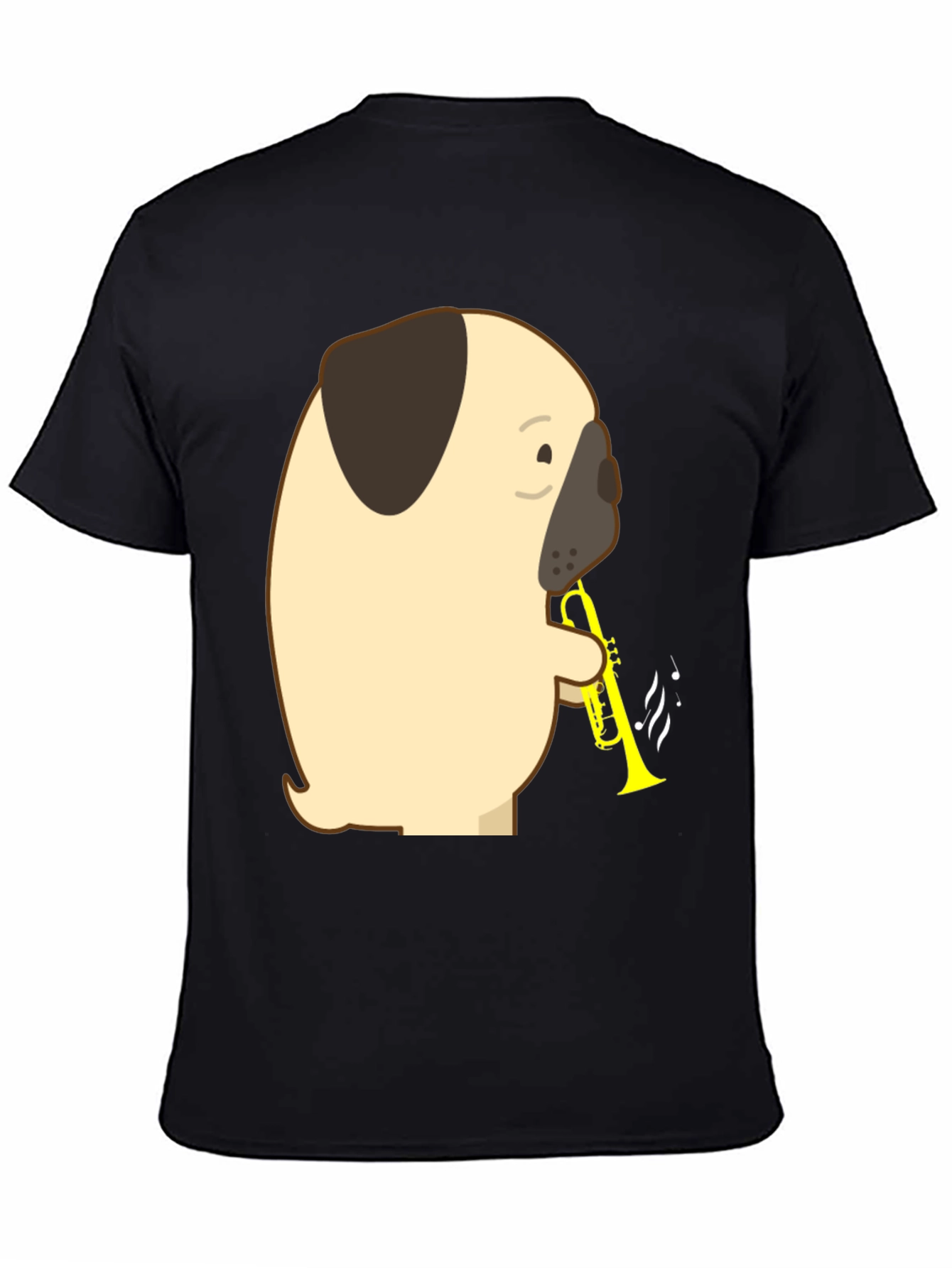Pug Trumpet T-Shirt - Musical Dog Tee