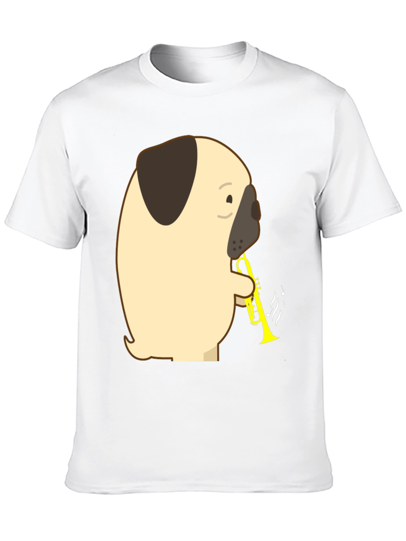 Pug Trumpet T-Shirt - Musical Dog Tee