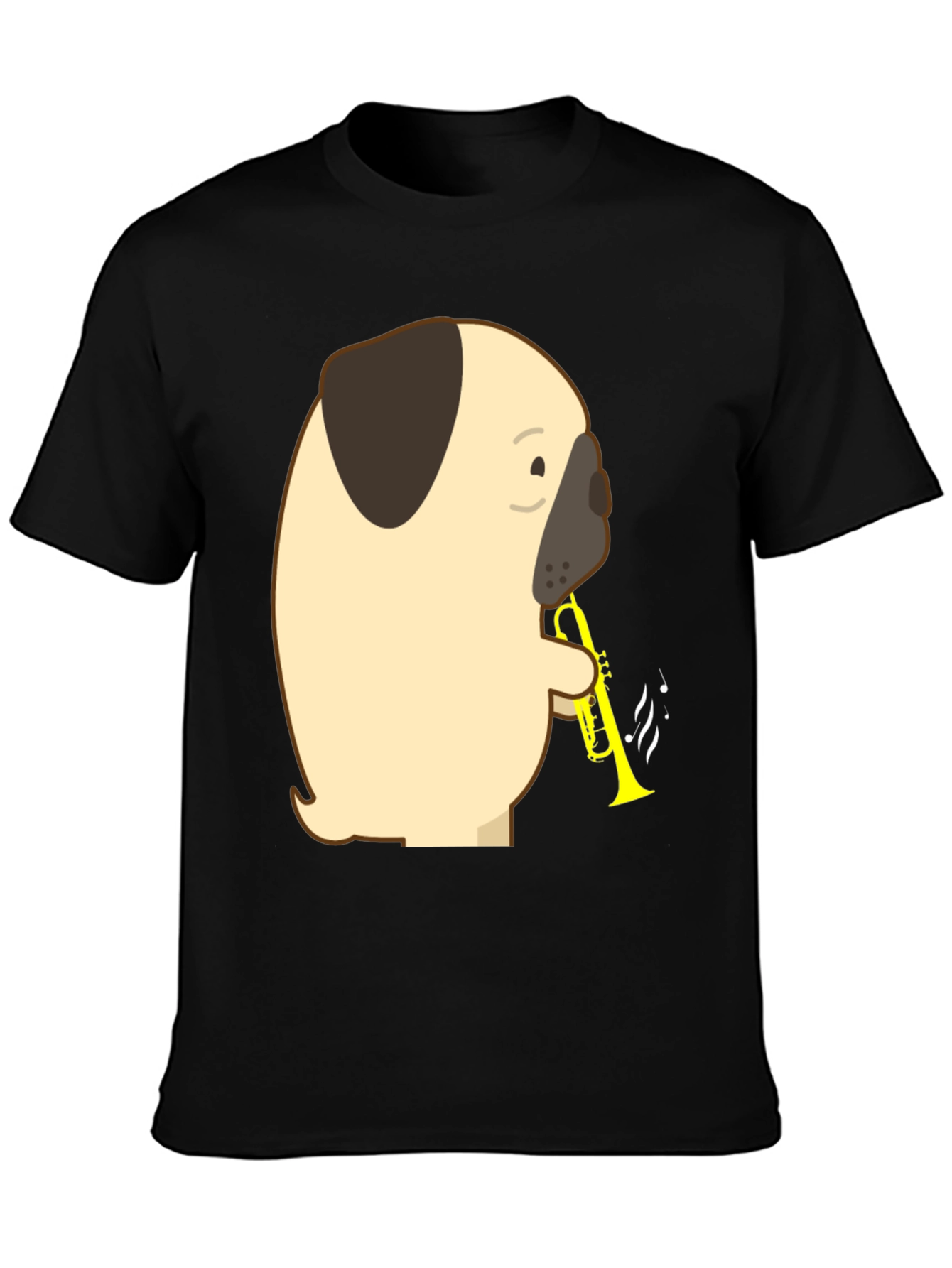 Pug Trumpet T-Shirt - Musical Dog Tee