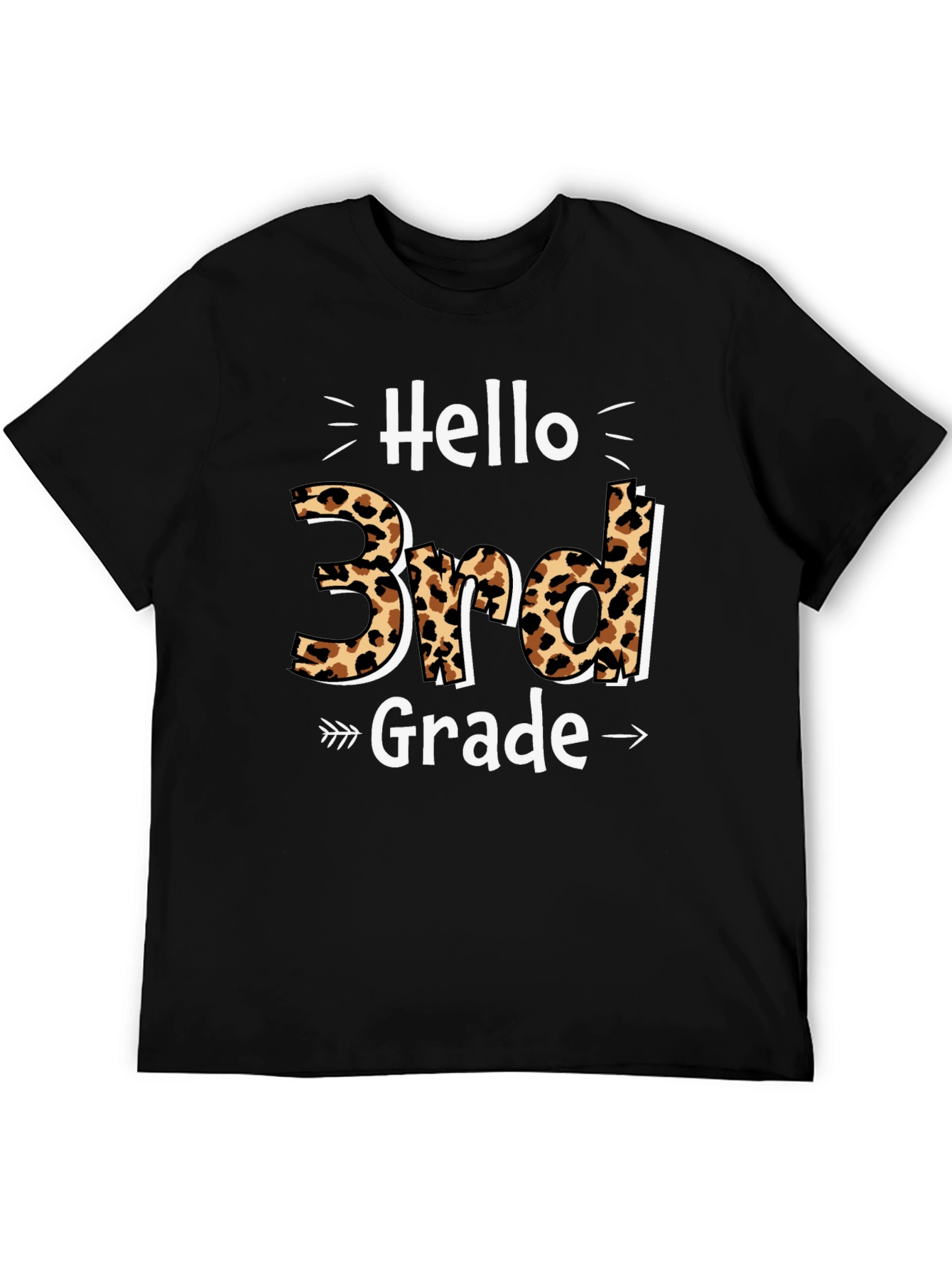 Hello 3rd Grade Leopard Print Back to School T-Shirt