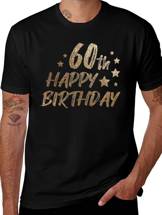60th Birthday Gold Glitter Graphic Tee