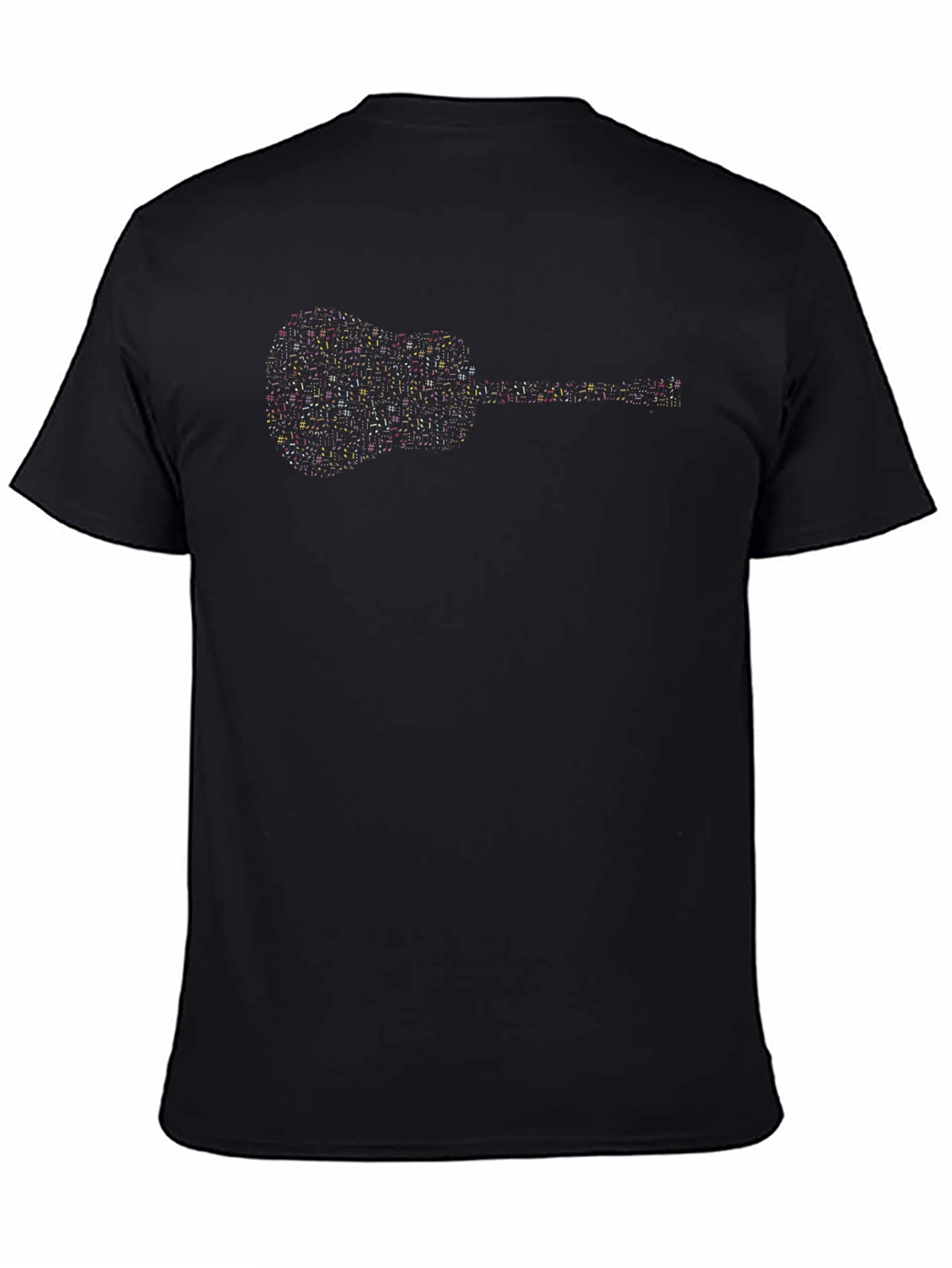 Musical Notes Guitar T-Shirt - Black