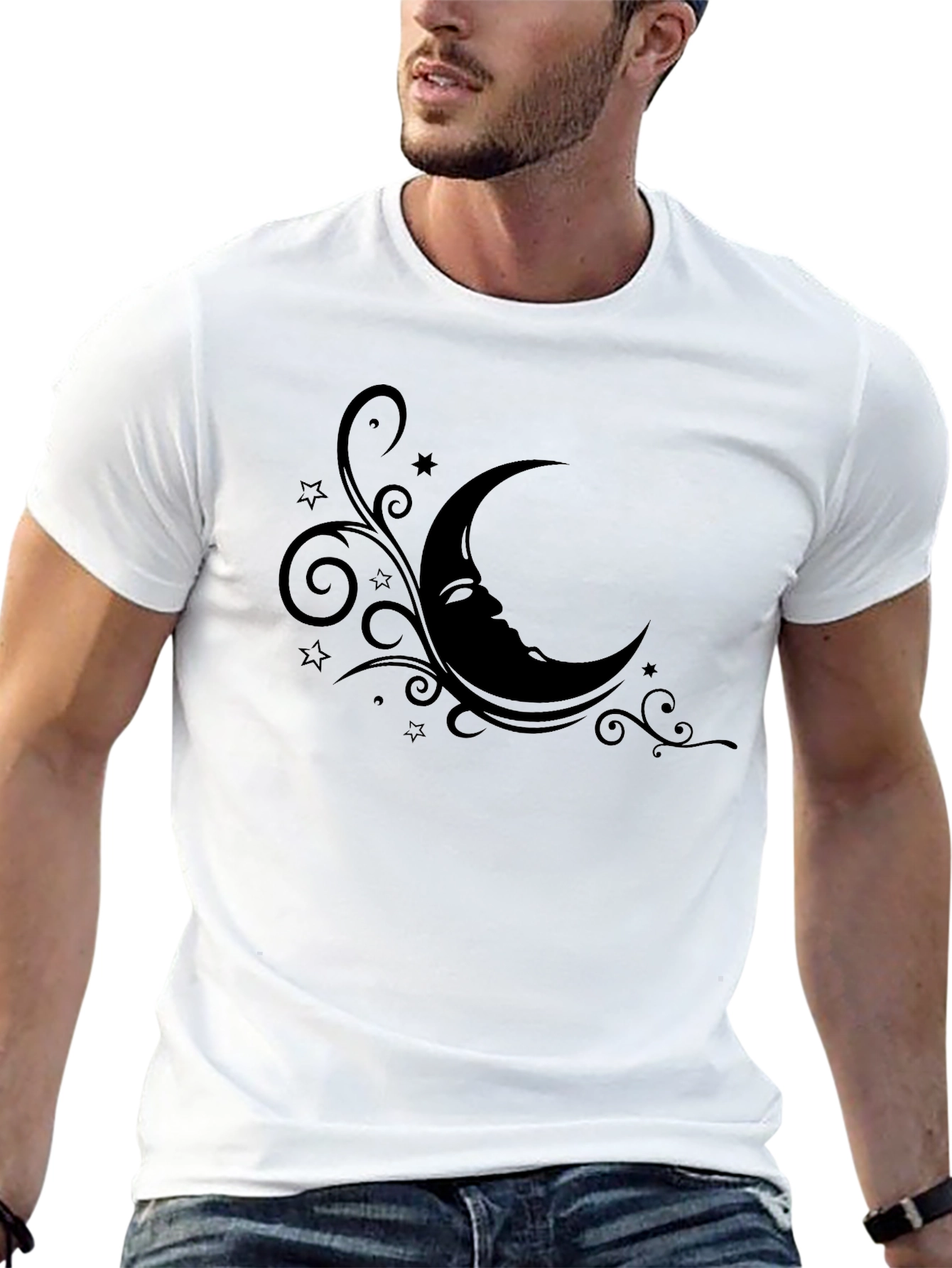 Mystic Moon Graphic Tee - Mens Black T-Shirt